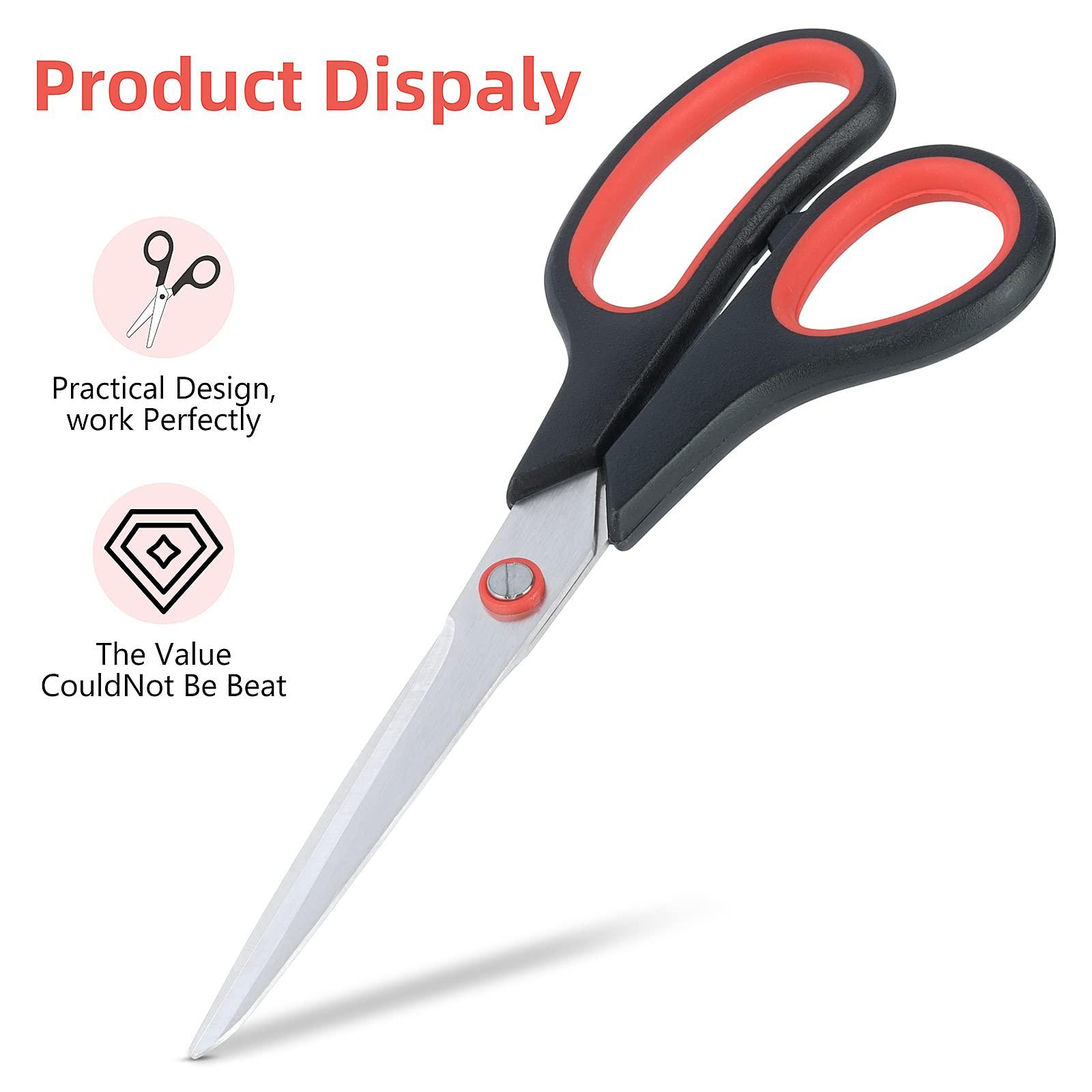 Scissors All Purpose for Office Heavy Duty, 8" Scissors Bulk Pack of 12 for Home Craft Sewing Fabric Supplies, High/Middle School Student Teacher Scissor,Right/Left Handed - Image 5