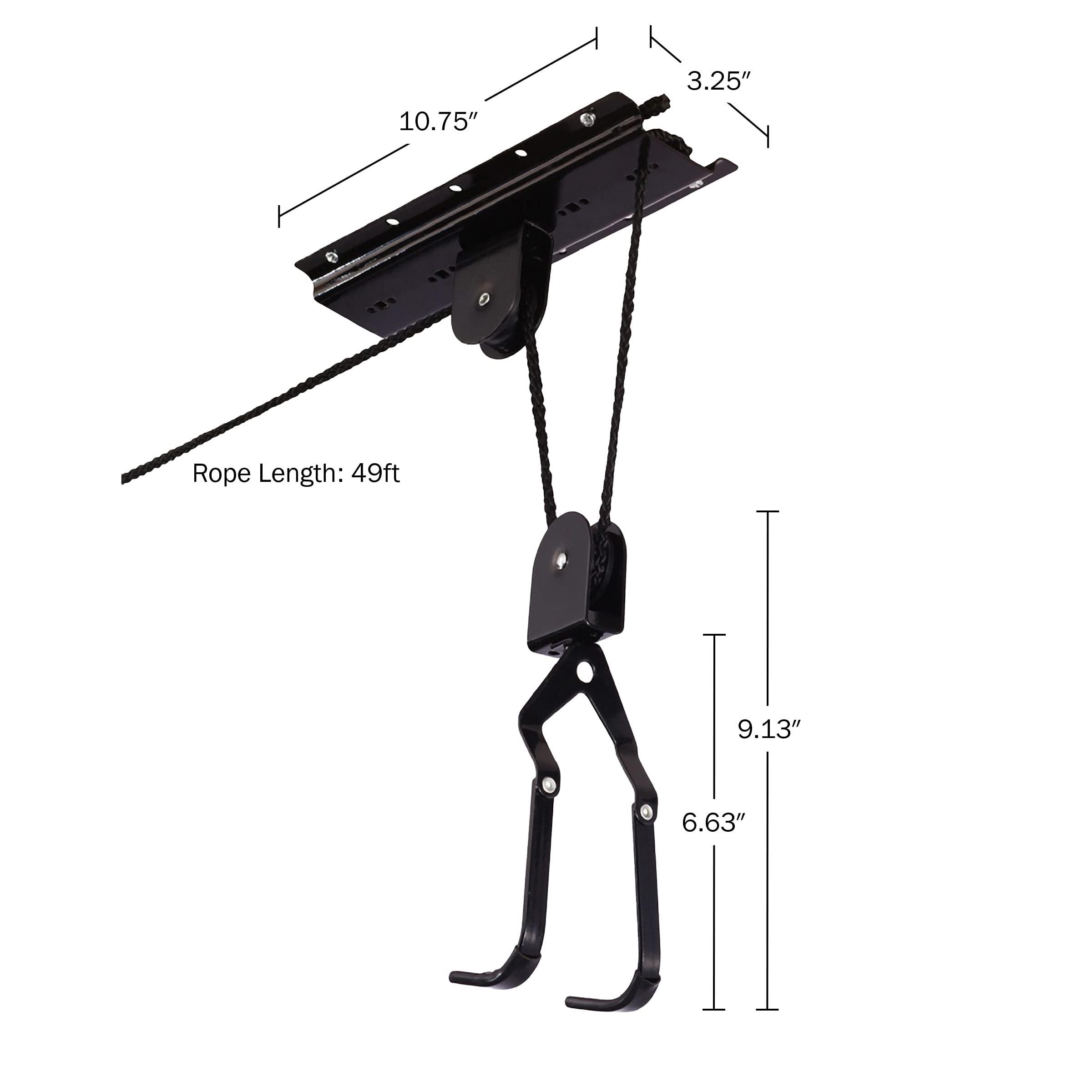 Bike Hoists - Overhead Pulley System with 100 lb Capacity for Bicycles or Ladders - Secure Garage Ceiling Storage by Rad Cycle - Image 2