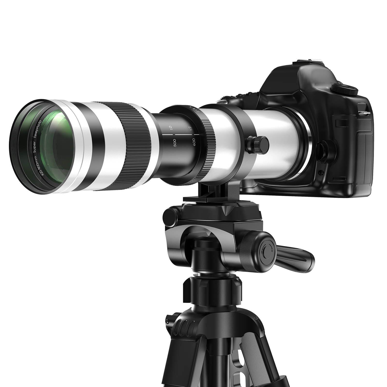 Lightdow RF 420-800mm F8.3 Telephoto Zoom Lens - MF for Canon EOS R6 Mark II/R5 Mark II/R5/R3/R7/R8/R10/RP/R6/R50/R1/R5 C/R50 V/R100/R/Ra - Manual Focus Mirrorless Cameras Lens(RF Mount,White)