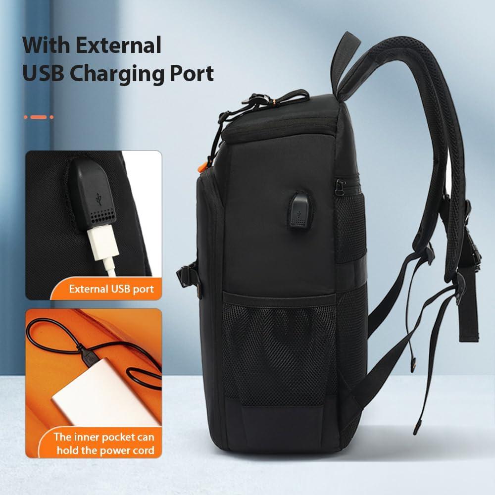 Camera Backpack with USB Charging Port, 800g Light Backpack for DSLR, Water Large Capacity for Tripod Holder, 15.6 Inch Laptop Compartment, Photographers and Travelers - Image 2