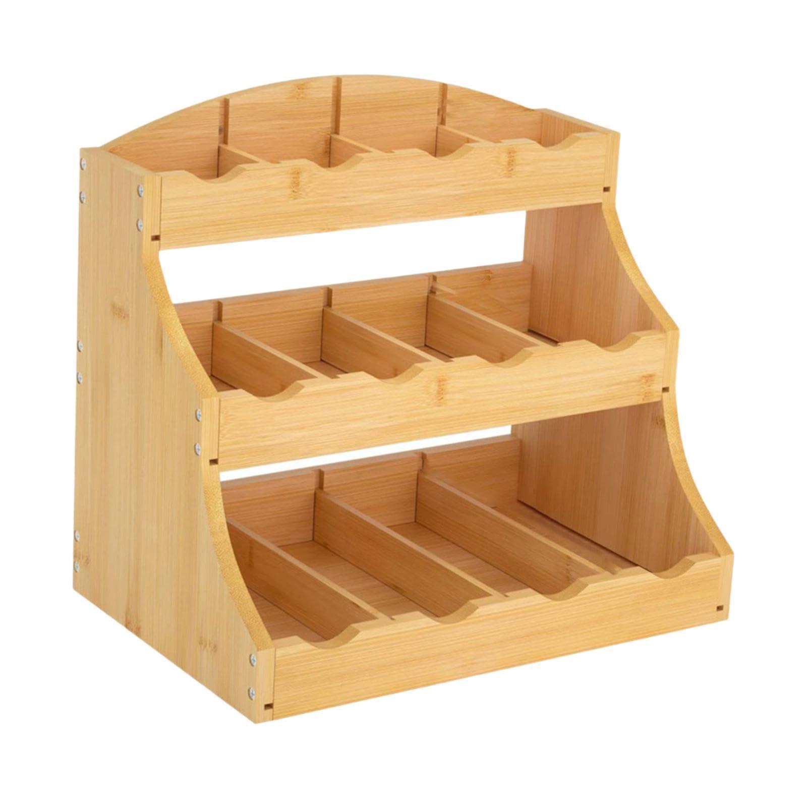 DimyFew Tea Bag Organizer Coffee Pod Holder Wooden Condiment Storage Stand Seasoning Rack for Cabinet Countertop Kitchen Break Rooms - Image 6