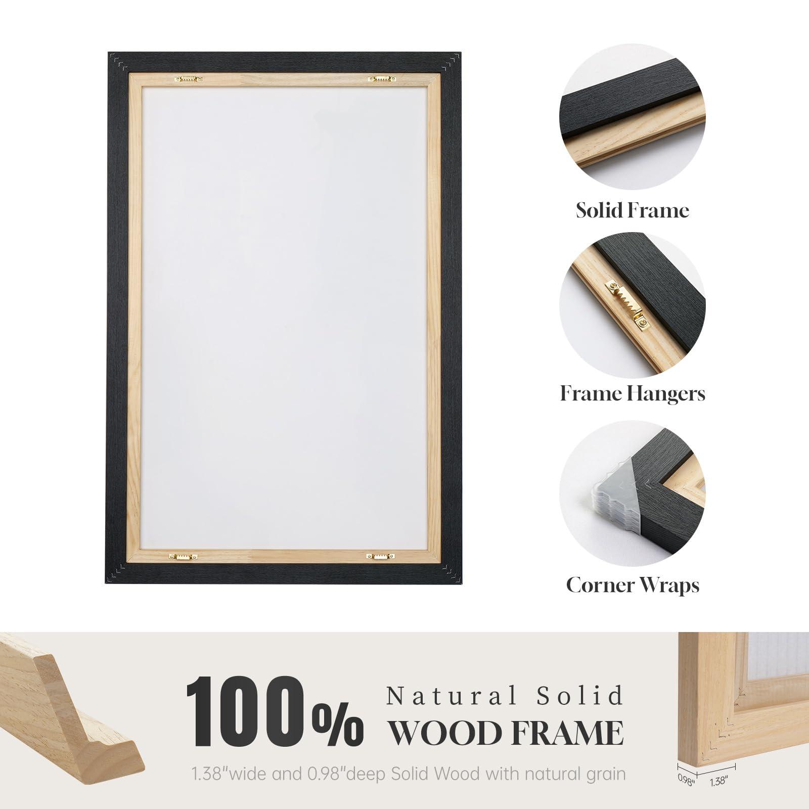 Large Framed Neutral Abstract Wall Art for Living Room, 3 Piece Modern Canvas Prints Paintings Artwork for Walls, Black and Beige Pictures for Living Room Hallway Stair Office Wall Decor 24x36 Inch - Image 6