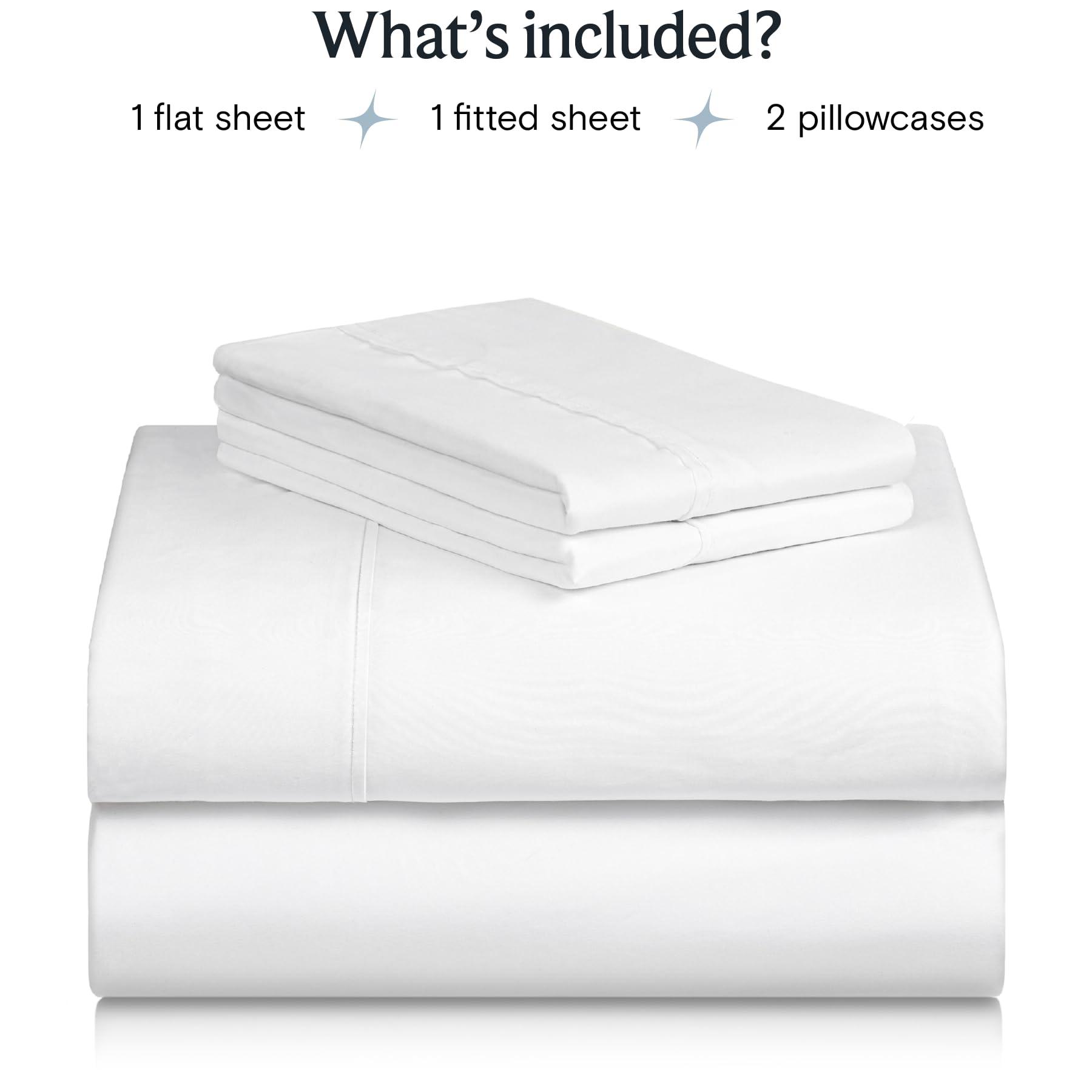 LuxClub 4 PC Queen Sheet Set, Bed Sheets, Deep Pockets 18" Eco Friendly Wrinkle Free Cooling Machine Washable Hotel Bedding Silky Soft - White - Image 2
