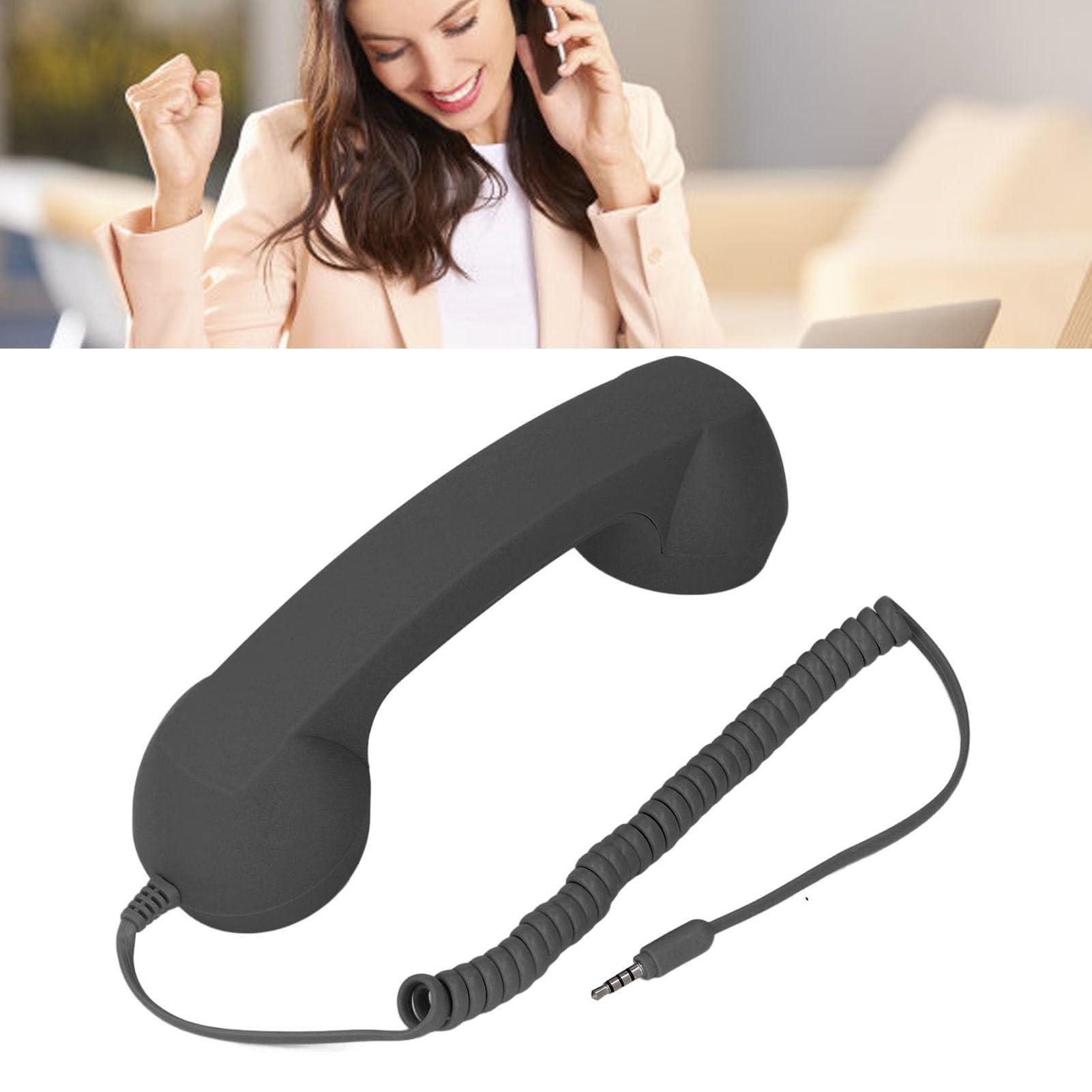 3.5mm Vintage Retro Telephone Handset, Cell Phone Receiver, Radiation Proof Retro Handset, Microphone Speaker for Cellphone Smartphone, Handheld Old Telephone Headset (Black) - Image 6