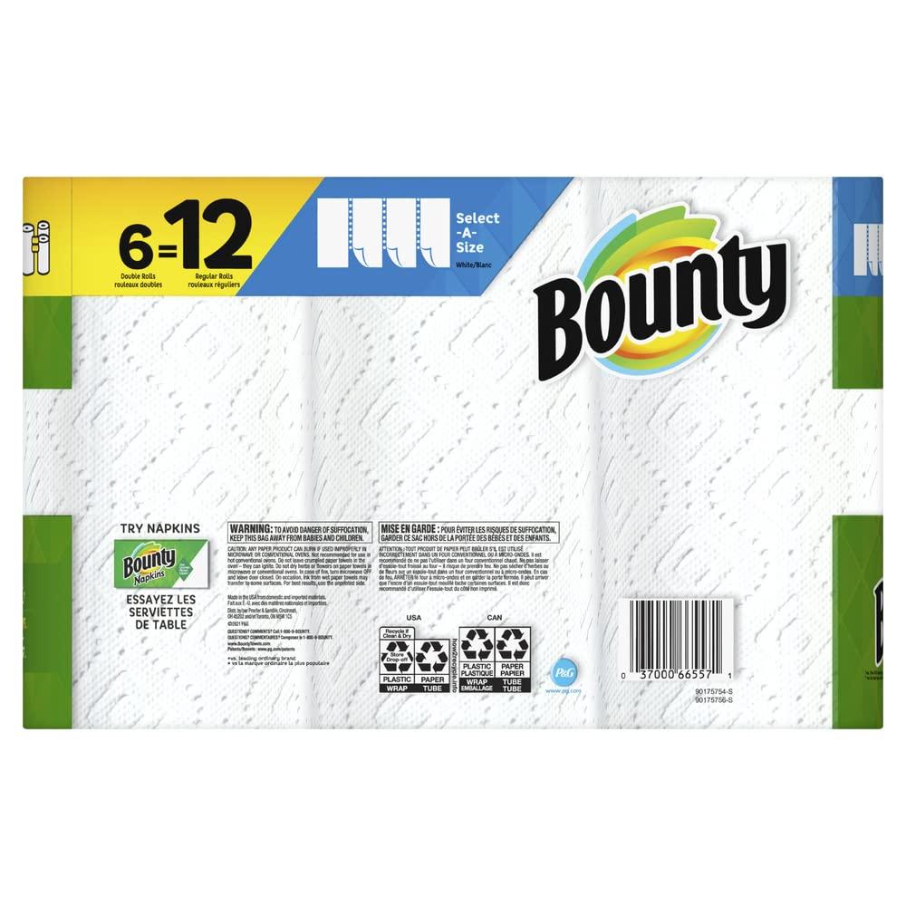 Bounty Select-A-Size Paper Towels, White, 6 Count - Image 2