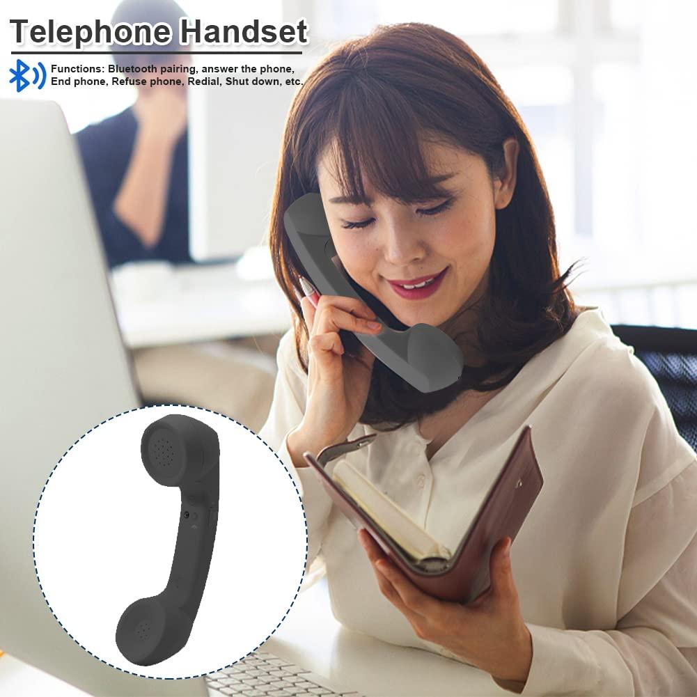 EMVANV Cordless Telephone Handset, Retro Wireless Mobile Phone Telephone Handset Receivers Headphones Radiation Proof Stereo Convenient Call Cell Phone(Black) - Image 5