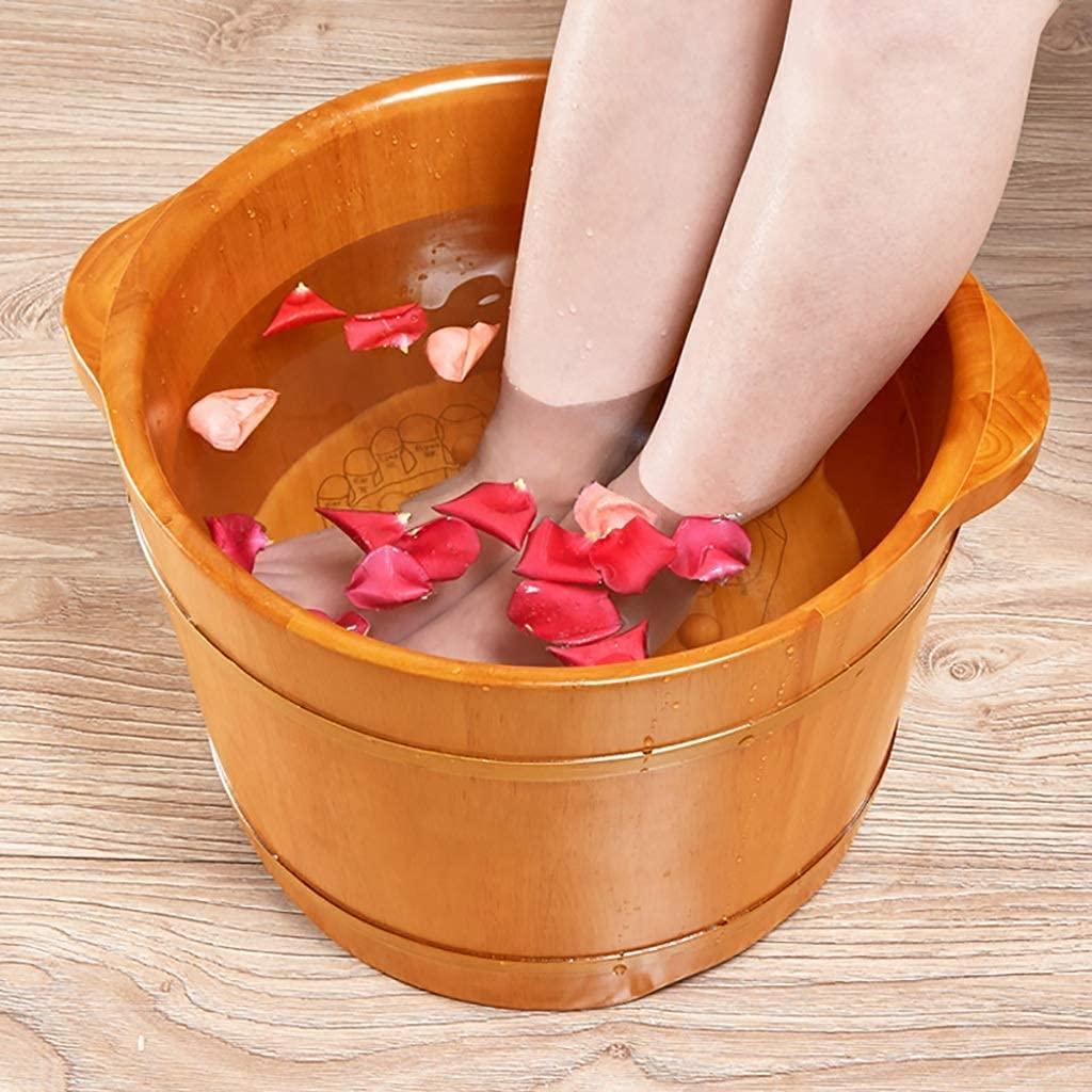 Wood Foot Bath Bucket Household Gift Wooden Foot Tub Thicken Foot Basin Wooden Bucket Foot Spa Tub for Soaking Feet Massager Foot Tub Health Foot Bath Foot Barrel Wooden Solid Wood Natural Household I - Image 5