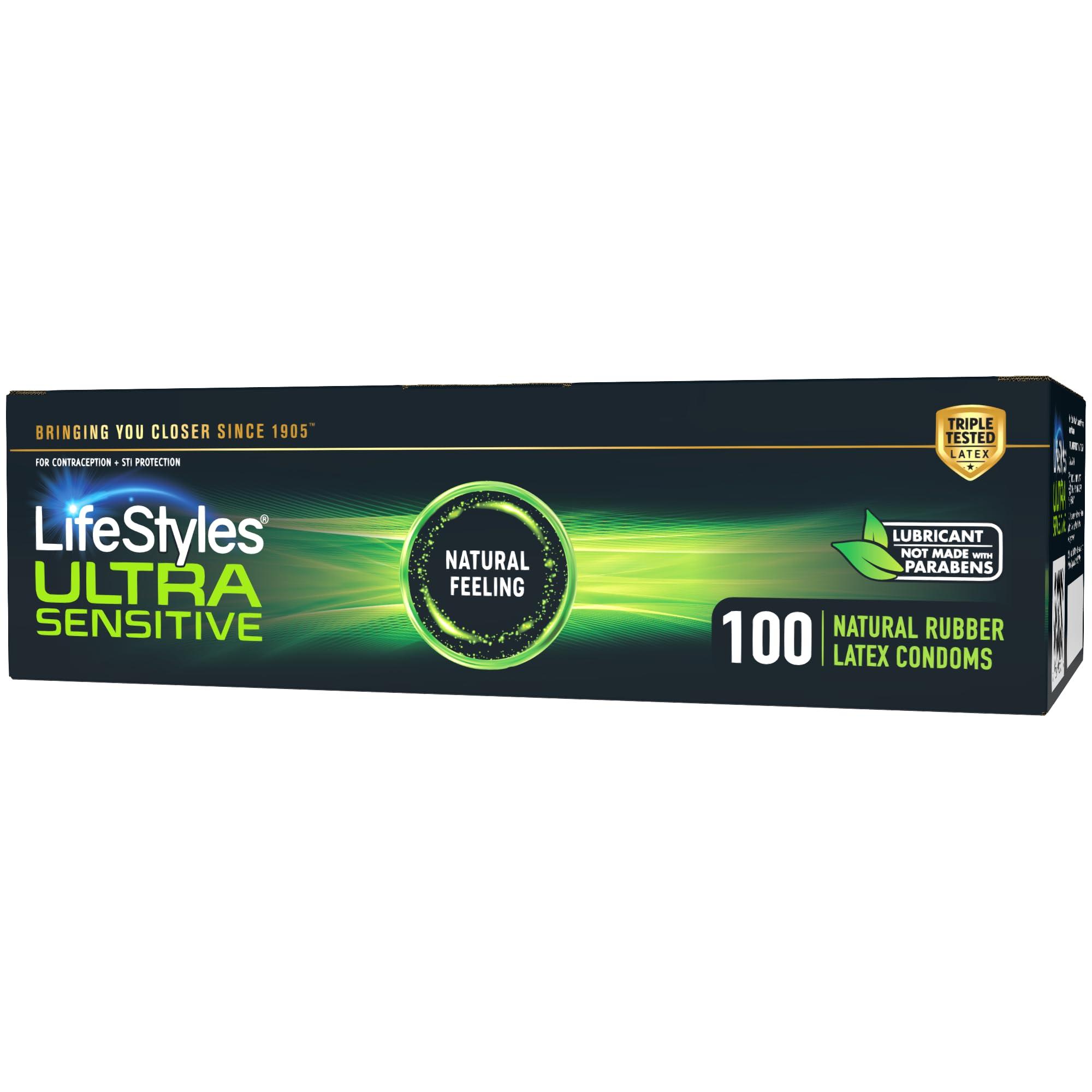 LifeStyles Ultra Sensitive Premium Lubricated Natural Latex Condoms Value Pack - 100 Count, 1 Pack - Triple Tested for Best Protection, Made with UltraGlide Silicone Lube - Image 7