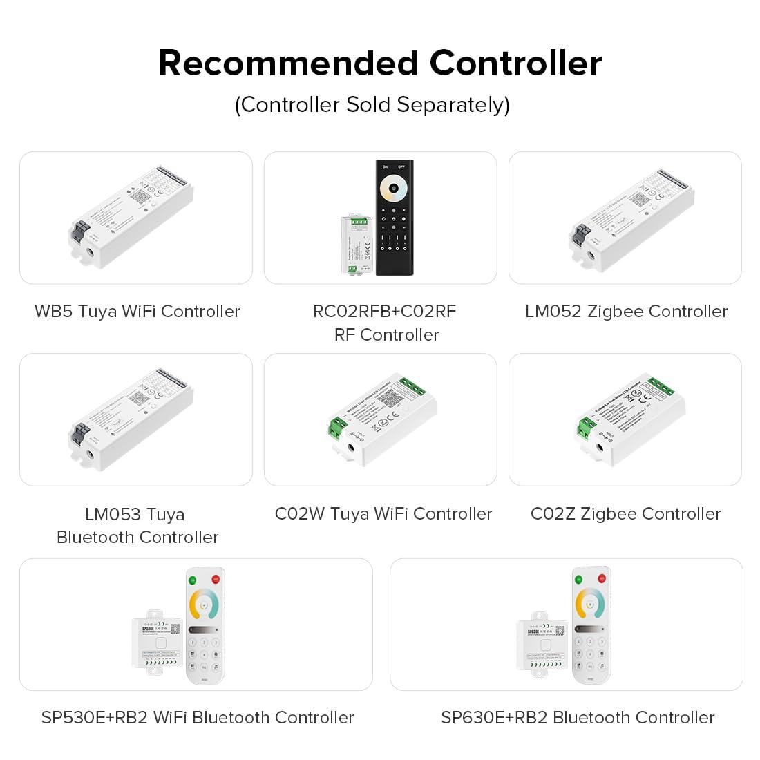 BTF-LIGHTING FCOB CCT COB LED Strip Tunable 2700K-6500K DC24V 16.4FT 640LED/m CRI 90+ Flexible High Density Dimmable LED Light Black PCB for Bedroom Indoor Decor(No Adapter or Controller) - Image 5