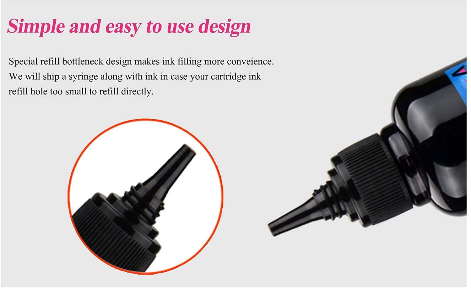INK+ Refill Kit 200ml Black for HP 950 951 932 933 60 61 952 902 901 62 63 21 22 920 940 934 564 711 970 971 94 95 96 Inkjet Printer Cartridges for Refillable Cartridges - Image 3