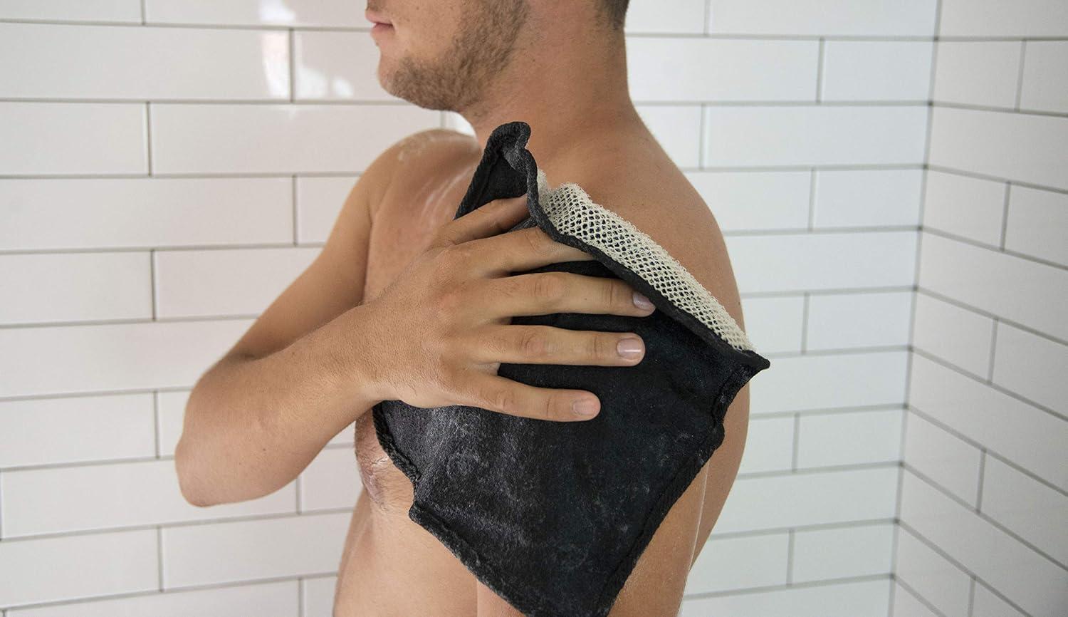 The Rustic Man Terry Wash Cloths for Face and Body, Dual-Sided Cleansing and Exfoliating Washcloths, Machine Wash, Black, 3 Count - Image 2