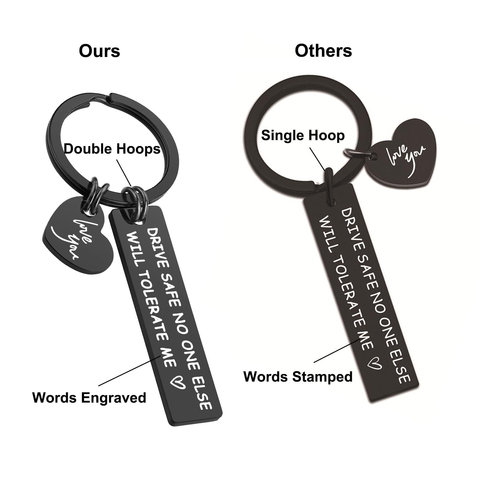iJuqi Valentine's Day Gifts for Him - Drive Safe Keychain & Boyfriend Gifts for Husband from Girlfriend or Wife - Image 3