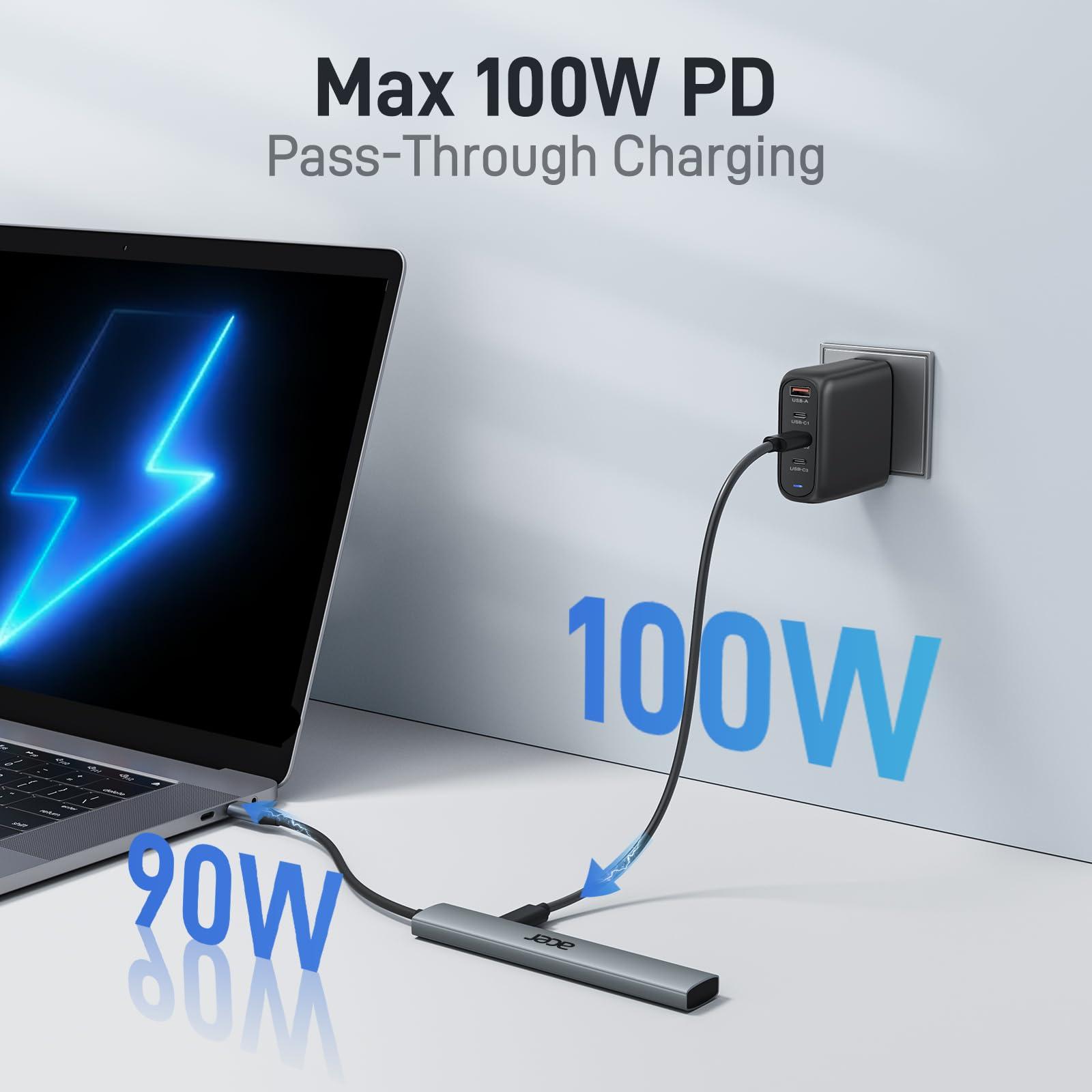 Acer 5 in 1 USB C Hub with 4K HDMI, 100W Power Delivery, 3 USB A Data Ports, USB C to HDMI Multiport Adapter for Laptop, PC, Tablet, MacBook Air, iPad Air, iMac, iPhone 15/16 Pro/Pro Max - Image 5