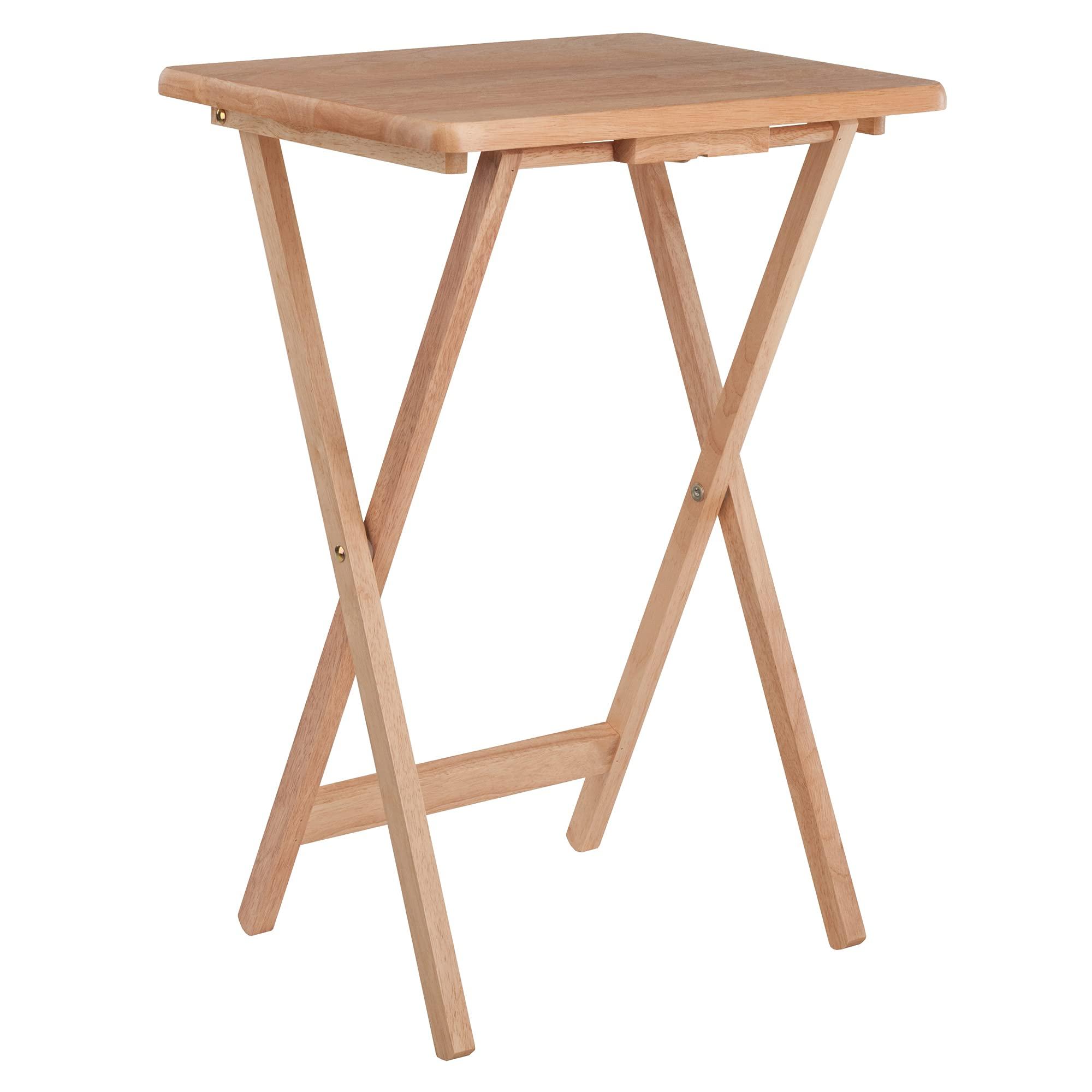 Winsome Alex Set of 2 Foldable Snack Tables, for Living Room, 26", Natural - Image 6