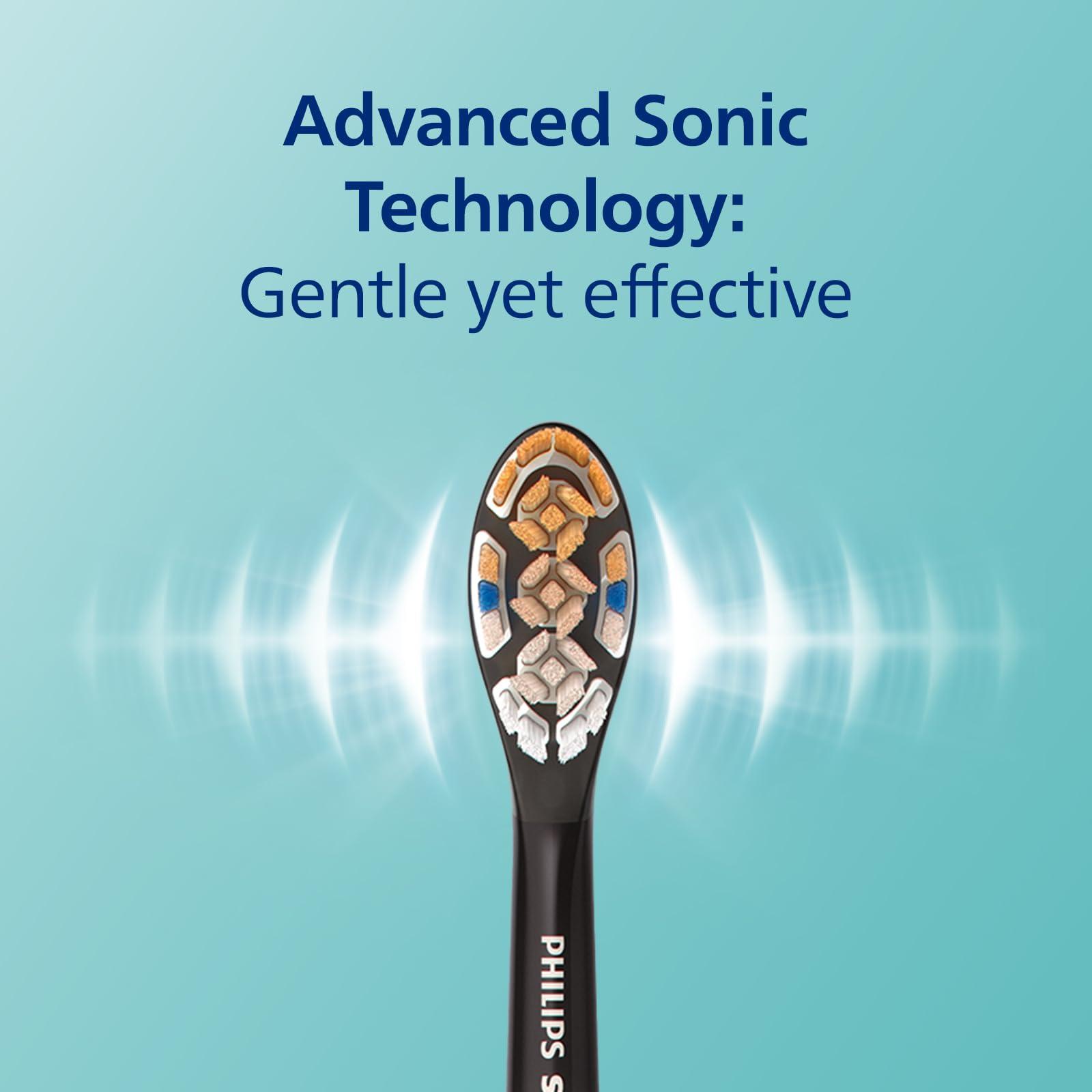 Philips Sonicare DiamondClean Smart 9500 Electric Toothbrush, Sonic Toothbrush with App, Pressure Sensor, Brush Head Detection, 5 Brushing Modes and 3 Intensity Levels, Black, Model HX9923/11 - Image 6