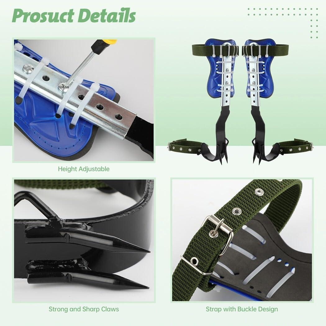 Homaisson Tree Climbing Spikes Set, Adjustable Tree Climbing Spikes, Portable Tree Climbing Gears with Safety Belt, Climbing Tool for Hunting Observation, Fruit Picking - Image 3