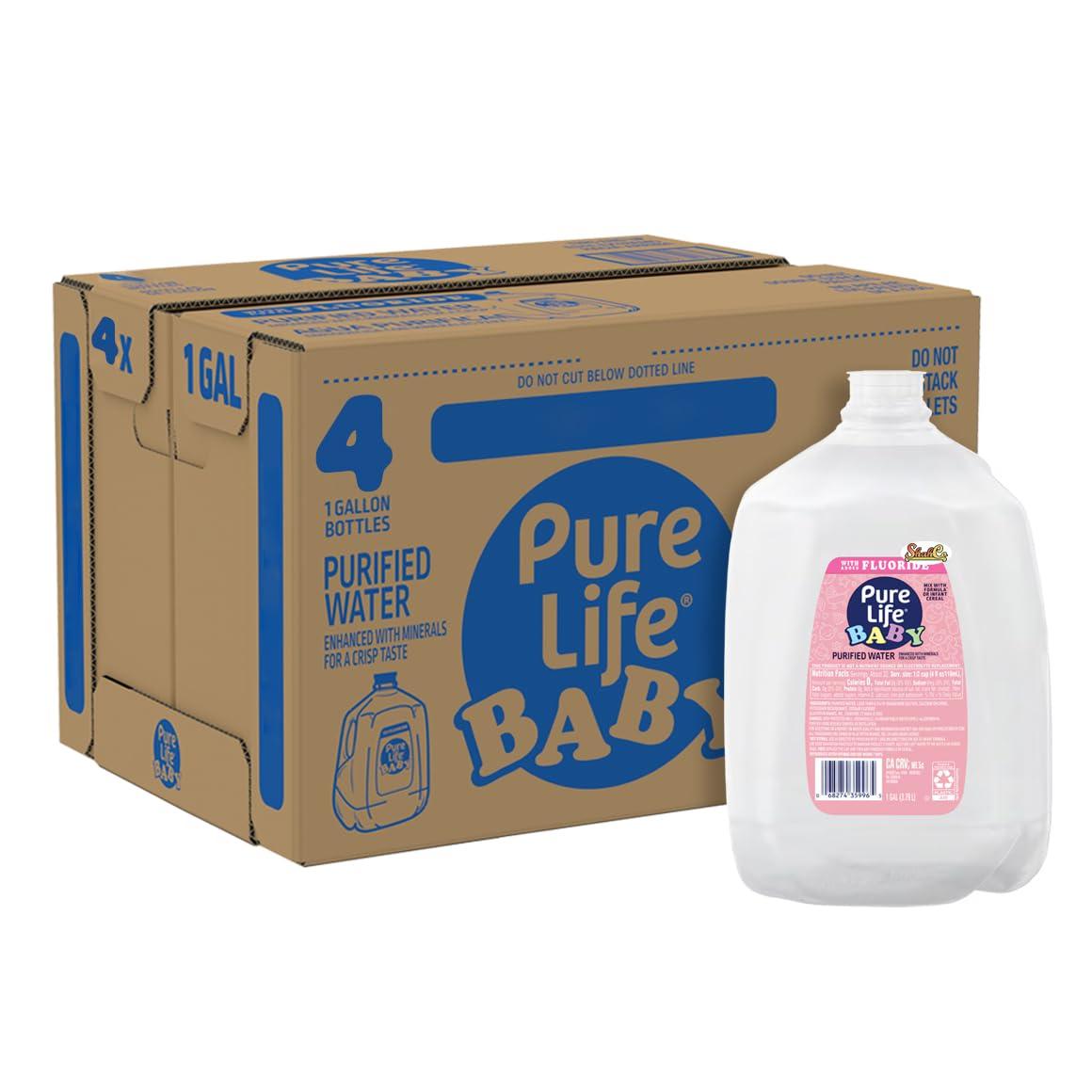 Pure Life Baby Purified Water, 1 Gallon 4 Jugs