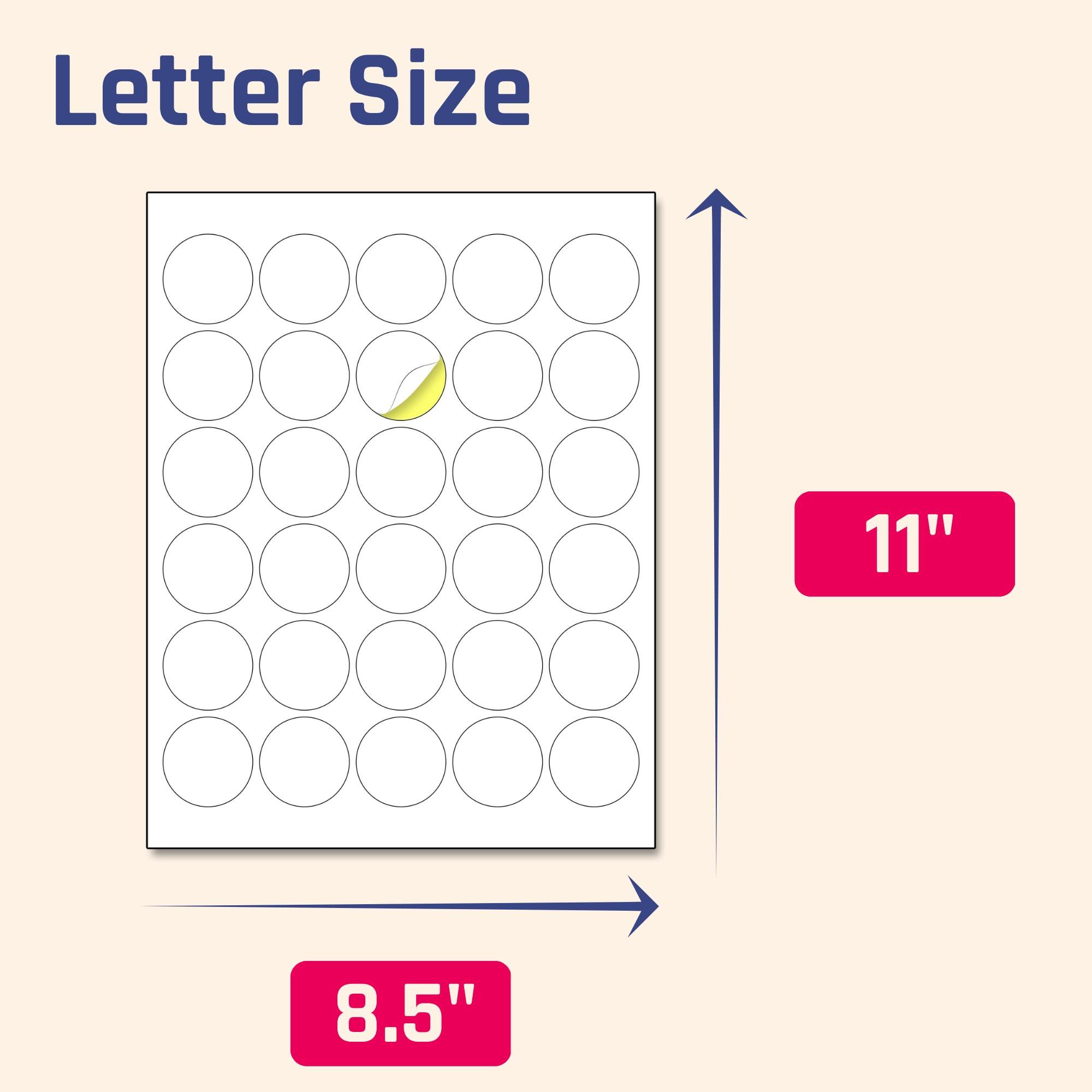 1.5" Round Matte White Sticker Label, Laser/Inkjet Printing - Letter Size, 200 Sheets - Image 2