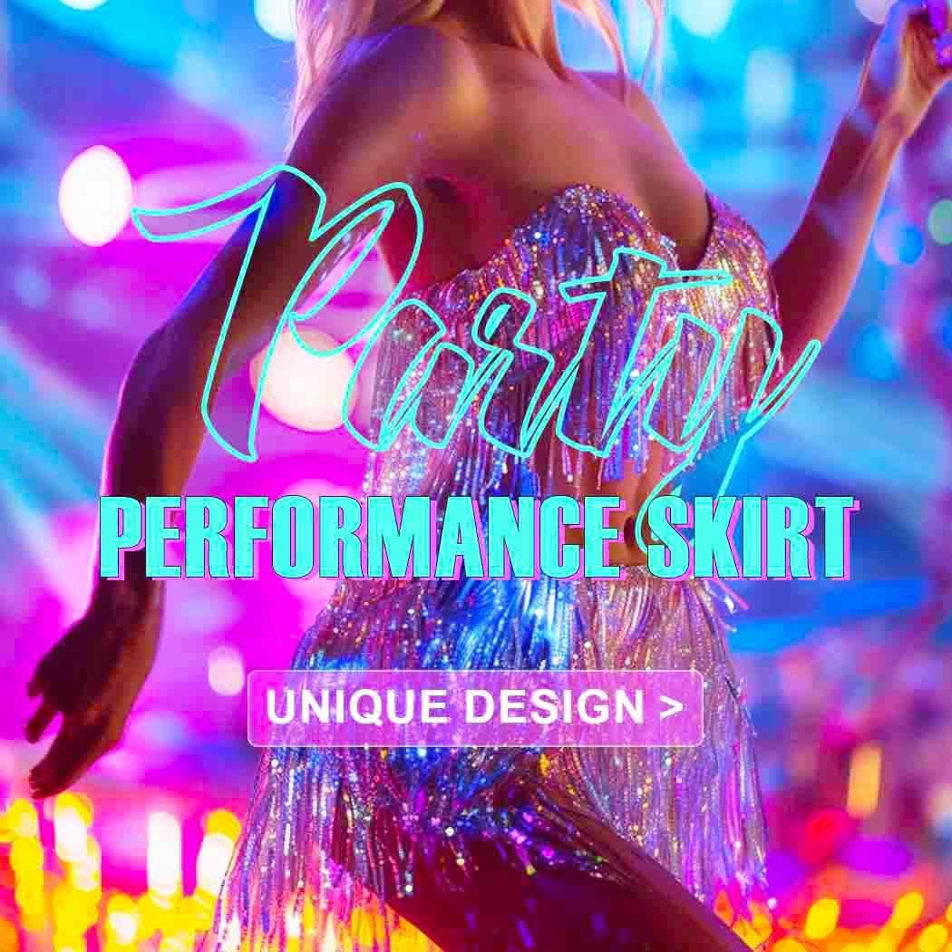 Zoestar Fringe Sequin Belly Dance Skirt Rave Festival Outfits for Women - Image 4