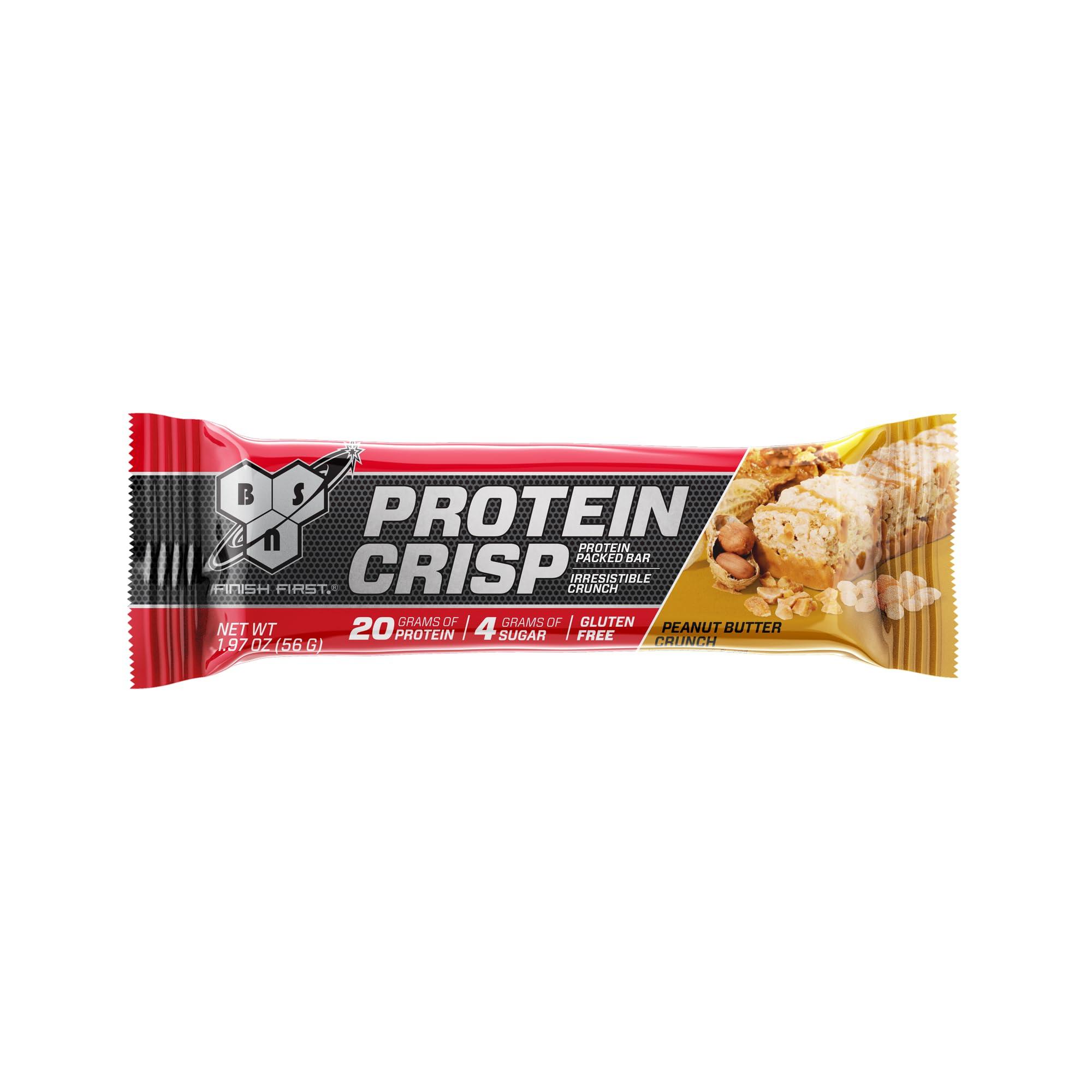 BSN Protein Crisp Bar, Protein Snack Bars, Crunch Bars with Whey Protein and Fiber, Gluten Free, Peanut Butter Crunch, 12 Count (Packaging May Vary) - Image 6