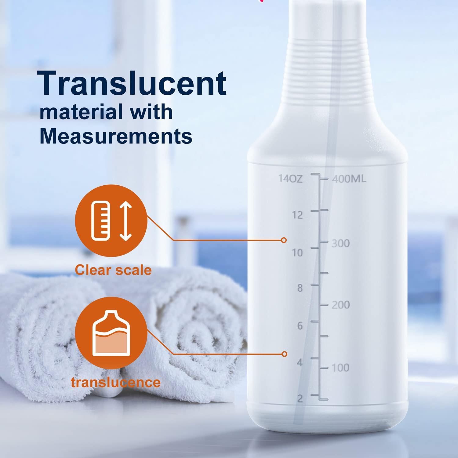 Veco Spray Bottle (5 Pack,16 Oz) with Measurements and Adjustable Nozzle(Mist & Stream Mode), HDPE Plastic Spray Bottles for Cleaning Solution, Household/Commercial/Industrial Use, No Leak and Clog - Image 5