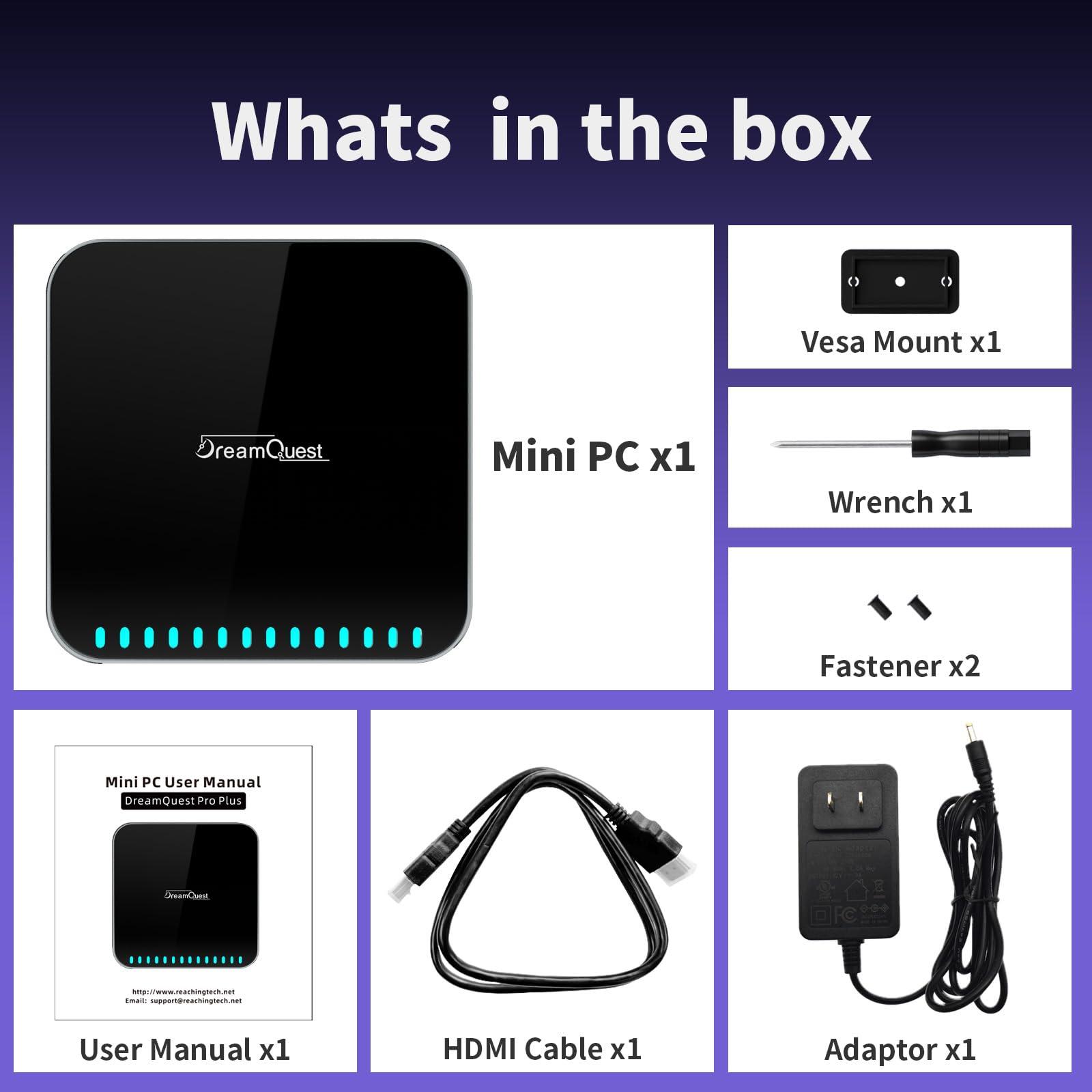 DreamQuest N150 Mini PC Come with OS, Intel N150 (up to 3.6GHz) Mini Desktop Computers 16GB DDR4 512GB M.2 SSD, Support 4K@60Hz, HDMI, USB,WiFi5,BT4.2, Dual LAN - Image 8