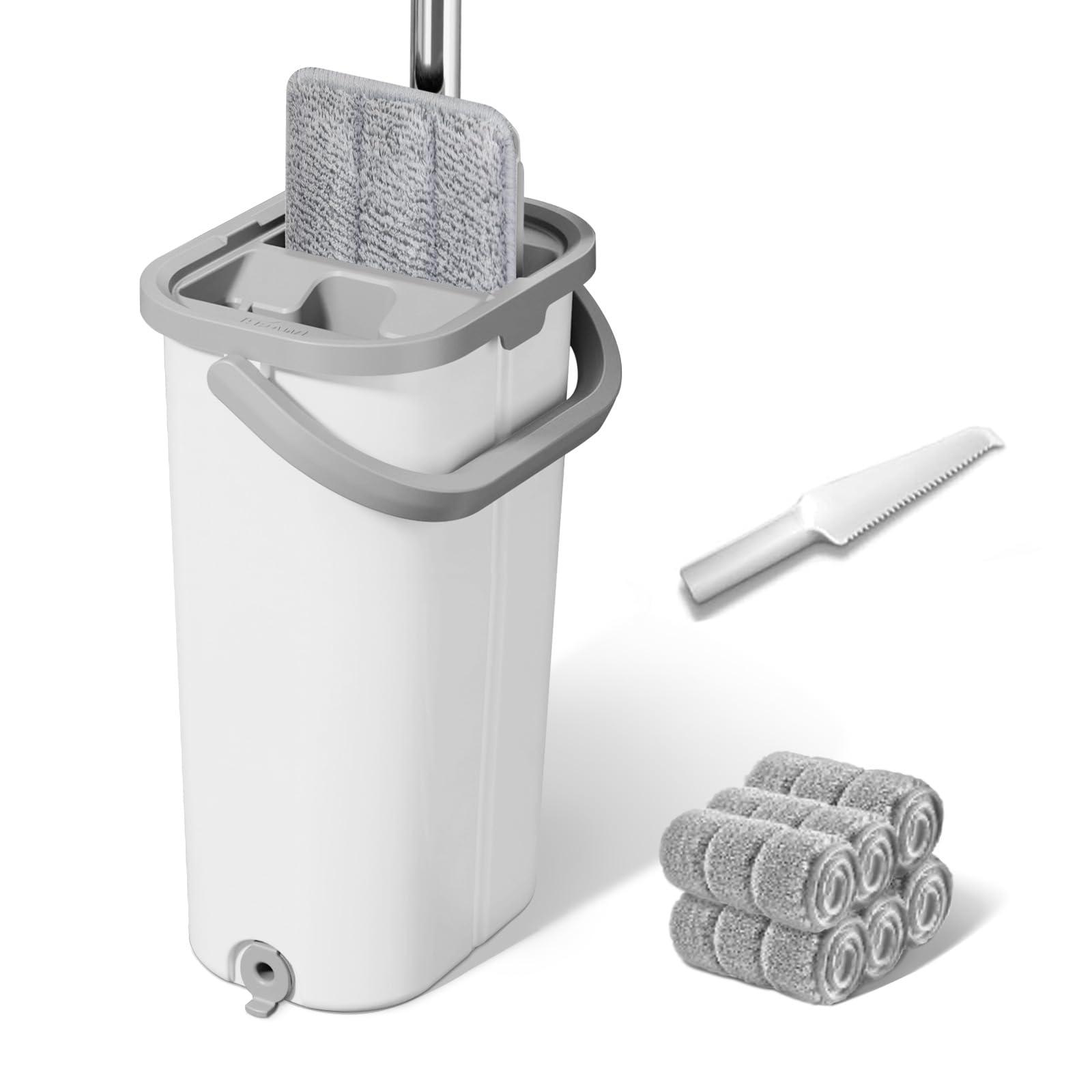 ZJSYJJ Mop and Bucket with Wringer Set: Wet Dry Separation System for Easy Floor Cleaning Rebound Head for Bathroom & Living Room Gift for Women - Image 1