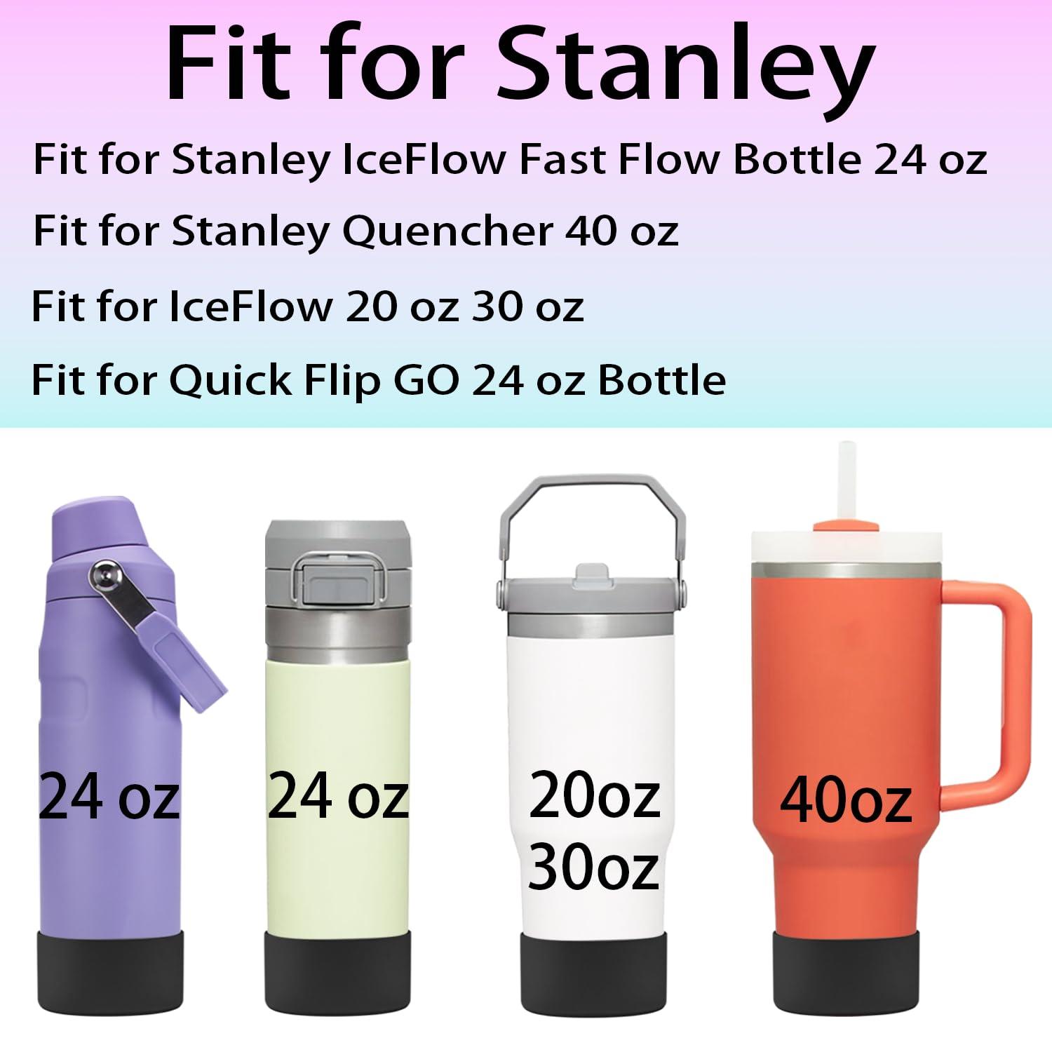 ziHenryDa 2Pcs Silicone Boot Sleeve for Stanley IceFlow Fast Flow Water Bottle 24oz,Silicone Boot Bumper for Stanley Quencher 40oz,for IceFlow 20oz 30oz,for Quick Flip GO 24oz Bottle（Thickened） - Image 2