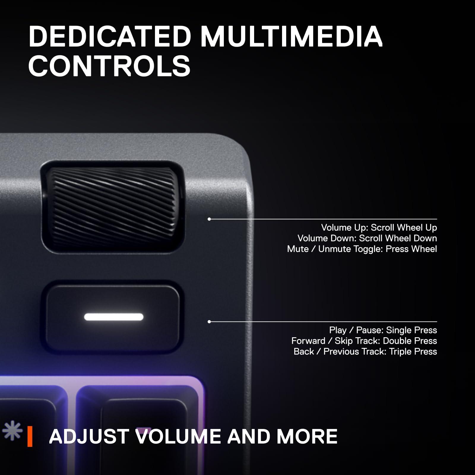 SteelSeries Apex 3 RGB Gaming Keyboard – 10-Zone RGB Illumination – IP32 Water Resistant – Premium Magnetic Wrist Rest (Whisper Quiet Gaming Switch) - Image 6
