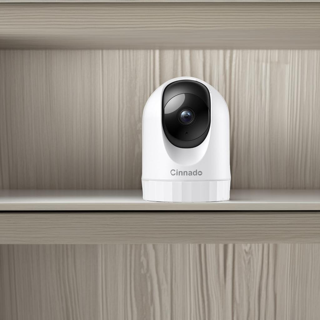 Cinnado Security Camera Indoor-2K 360° WiFi Cameras for Home Security，Pet/Dog/Baby Camera with Phone app, 2-Way Audio, Night Vision, 24/7 SD Card Storage, Works with Alexa & Google Home (2.4Ghz)-D1 - Image 5