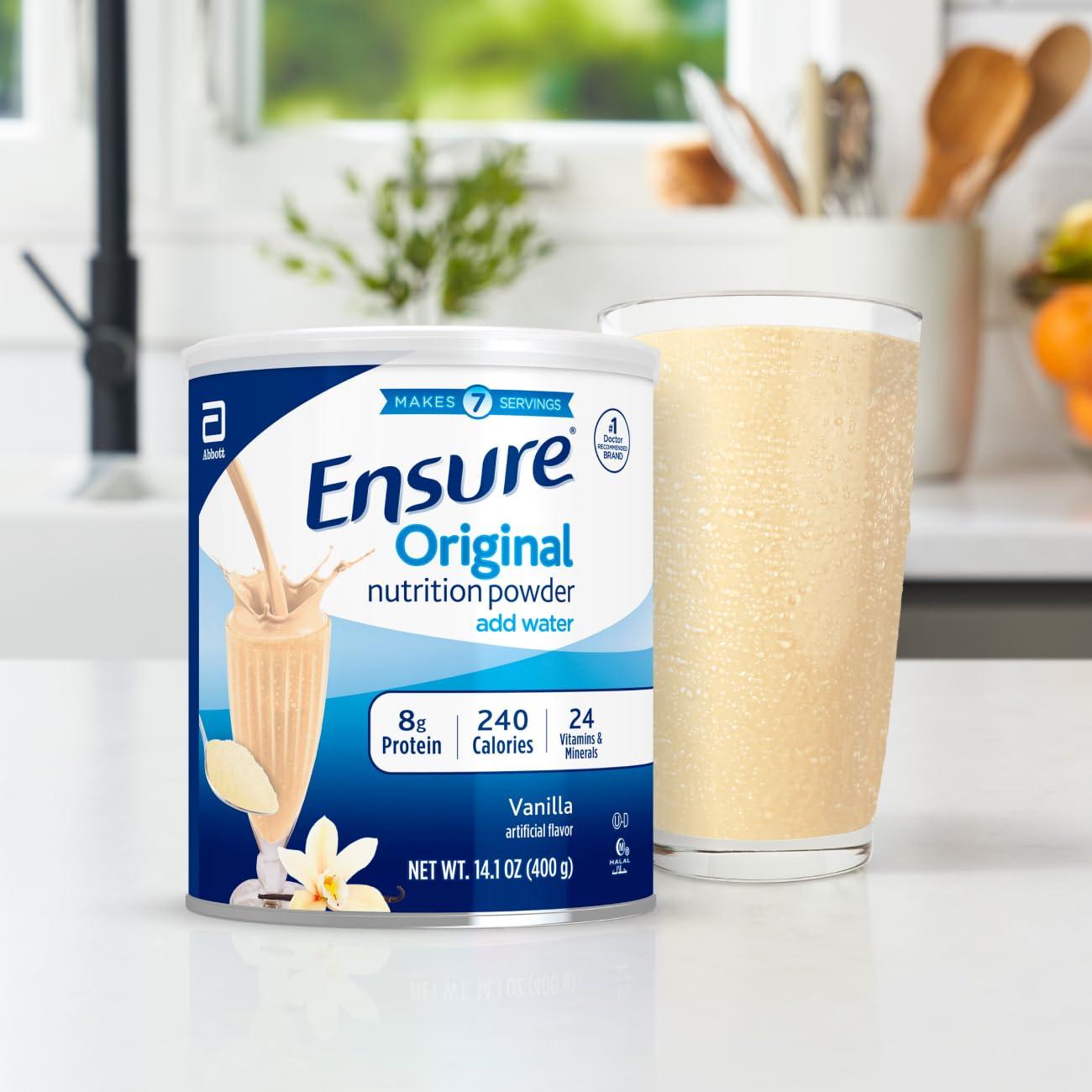 Ensure Original Vanilla Nutrition Powder | Vanilla Protein Powder | Small Meal Replacement Shake Mix | 8g Protein, 24 Vitamins & Minerals | Immune Health | 14.1 oz - 6 pack - Image 7