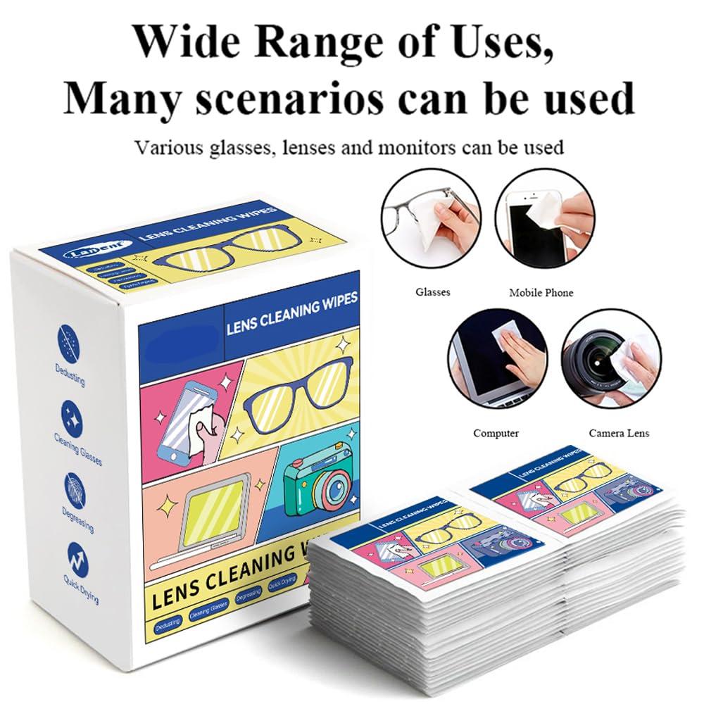 Pre-Moistened Lens Cleaning Wipes 300 Count - Streak-Free Eyeglass Cleaner for Glasses, Sunglasses, Camera Lenses & Screens, Alcohol-Free & Anti-Static, Travel-Friendly Individual Packets - Image 3