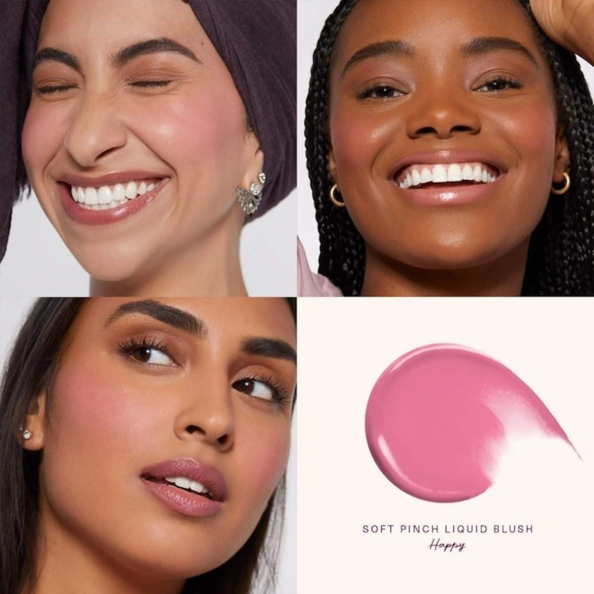 Rare Beauty by Selena Gomez Soft Pinch Liquid Blush Mini Size - Happy - Dewy Cool Pink - Image 5