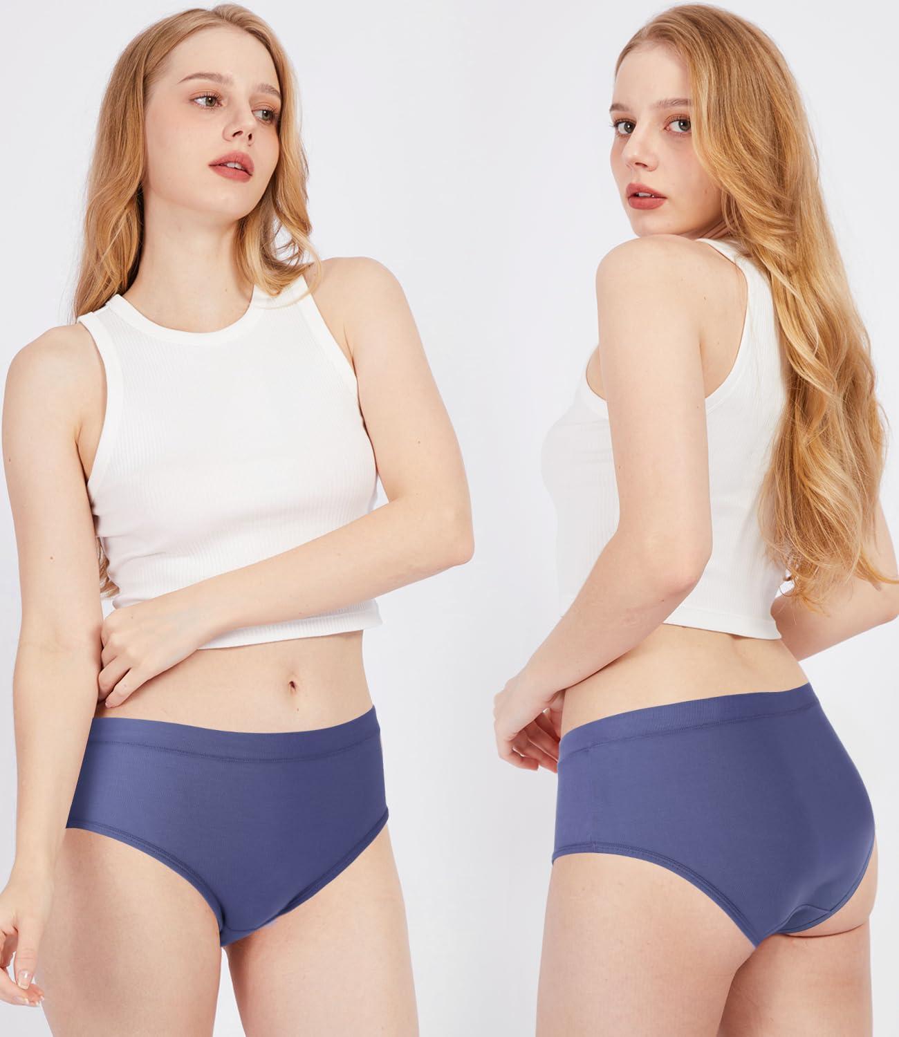 BAMBOO COOL Womens Underwear, Moisture-Wicking Briefs, Soft and Breathable Panties, Mid Waist, 5-Pack - Image 6