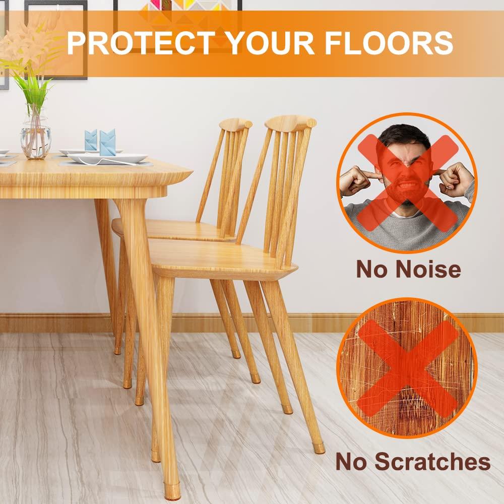 24 Pcs Chair Leg Floor Protectors for Hardwood Floors Silicone Covers to Protect Wood Tile Floors Felt Pads Furniture Leg Caps Non Slip Reduce Noise (Fit:1.3"-2") - Image 4