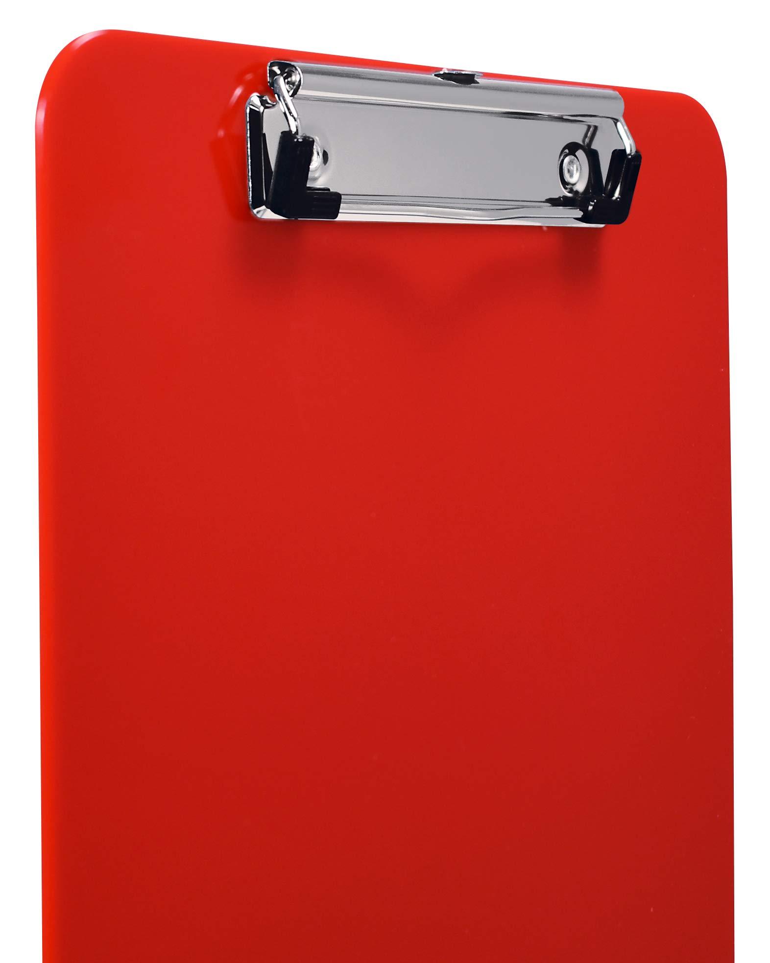 Better Office Products Red Plastic Clipboards, 12 Pack, Durable, 12.5 x 9 Inch, Low Profile Clip, Red, Set of 12 - Image 4