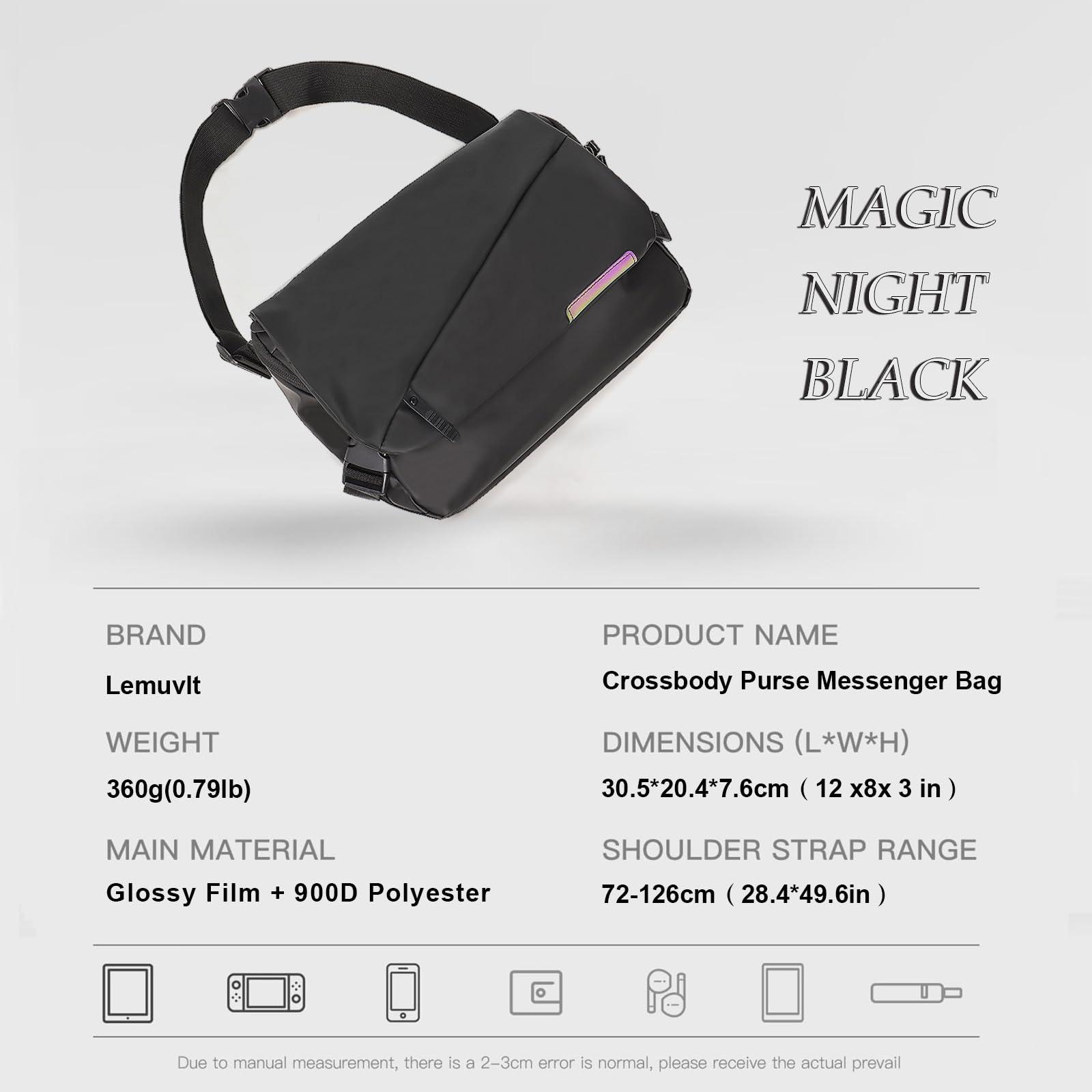Lemuvlt Waterproof messenger bag shoulder bag mens purse pad phone crossbody bag for Commuting,12 x 8 x 3 in - Image 4
