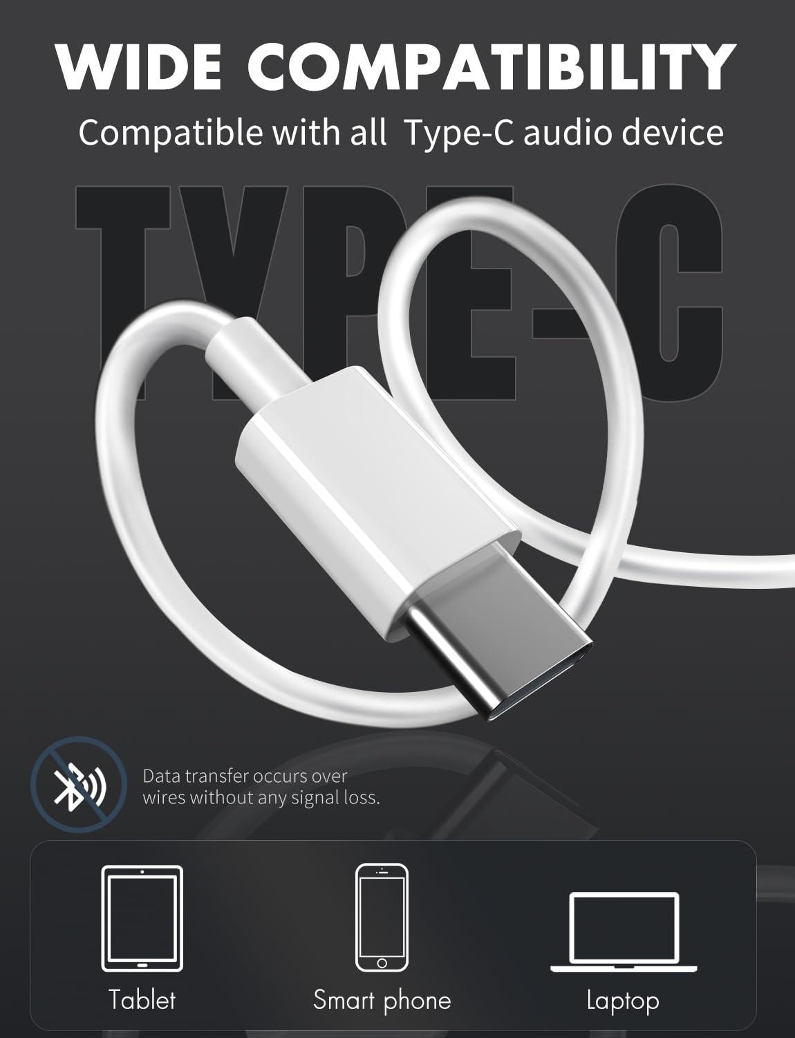 Antool USB C Headphones, 【Ultra Clear Calls & no Noise】 Earbuds Wired for iPhone 16/15 USBC Headphones,Compatible with iPhone/Android/Galaxy/iPad【2 Pack】 - Image 2