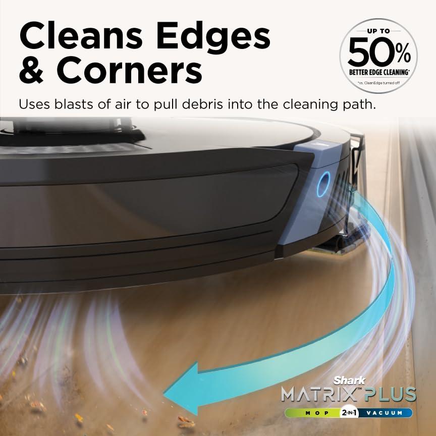 Shark Robot Vacuum & Mop Combo, Powerful Suction, Matrix Plus, 60-Day Debris Capacity, HEPA Bagless Self Empty Base, Sonic Mopping, Home Mapping for Pet Hair - Carpets & Hardfloor, AV2610WA - Image 5