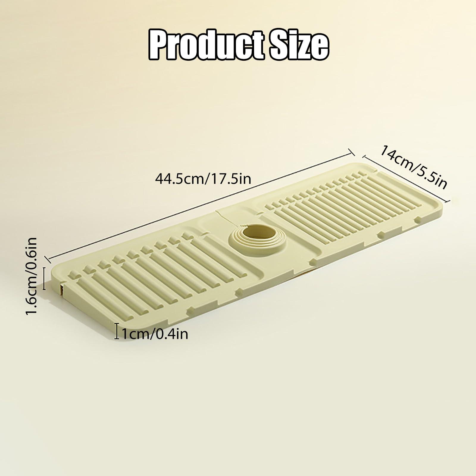 Faucet Mat for Kitchen Sink - 2024 Upgraded Premium Silicone Splash Guard with Fast Drying Properties - Protective Sink Tray Ideal for Stone Sinks in Kitchen & Bathroom (1, Gray) - Image 2