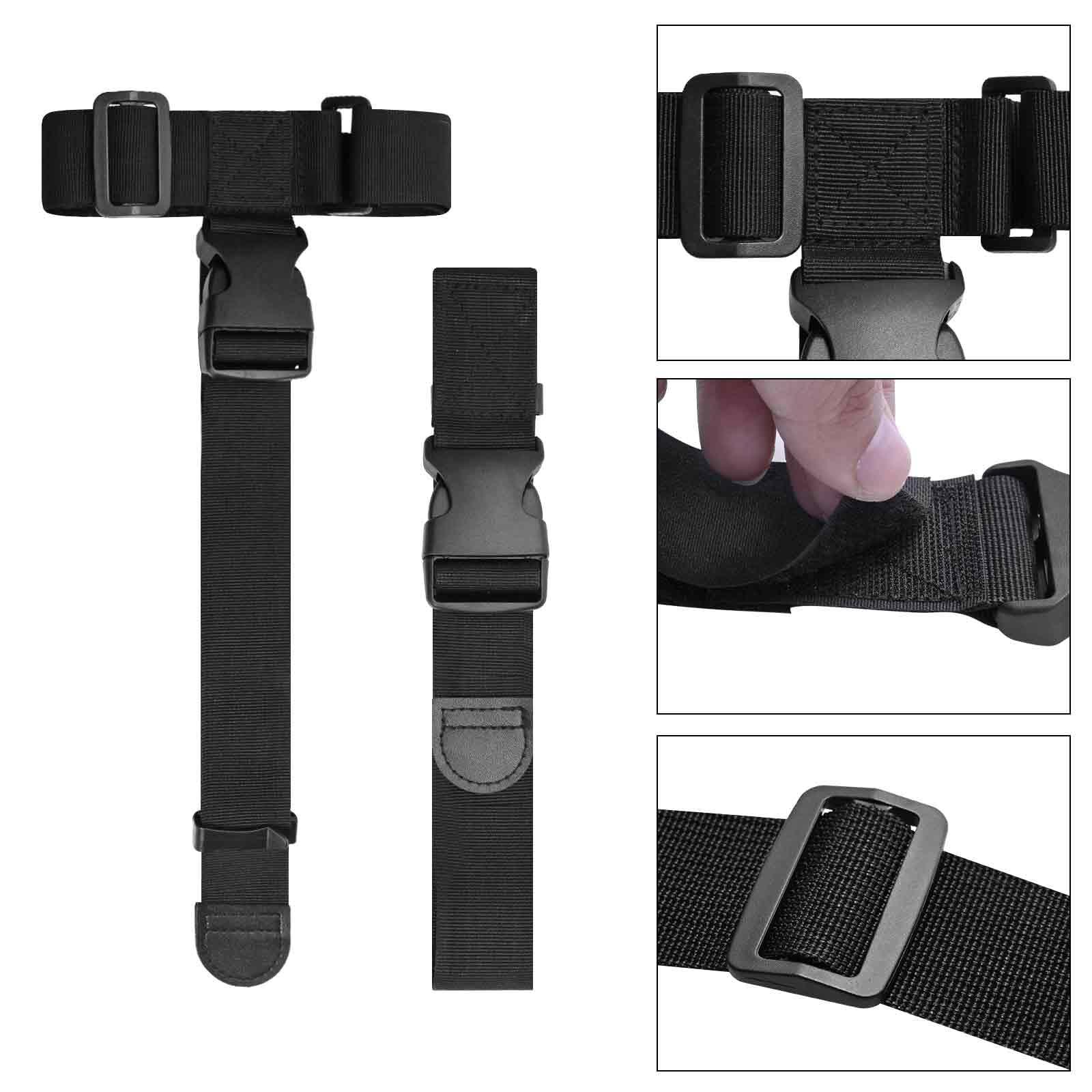 Add a Bag Luggage Strap - Heavy Duty Adjustable Suitcase Belt - Travel Accessory for 3 pcs Luggage Connecting - 3 Pack (Black) - Image 2