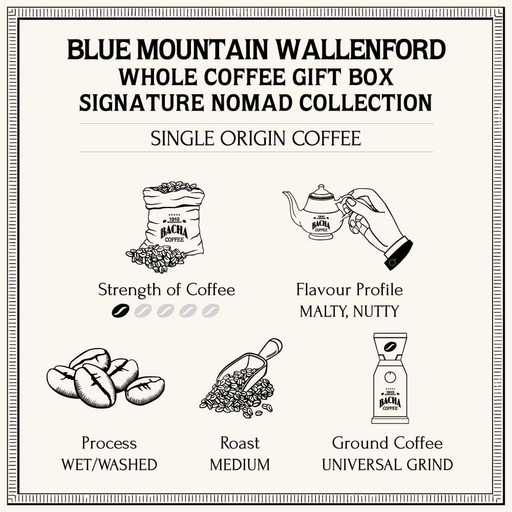 Bacha Coffee | Blue Mountain Wallenford Single Origin Signature Nomad Collection, Medium Roast, 100% Arabica Whole Beans, 250g - Image 3
