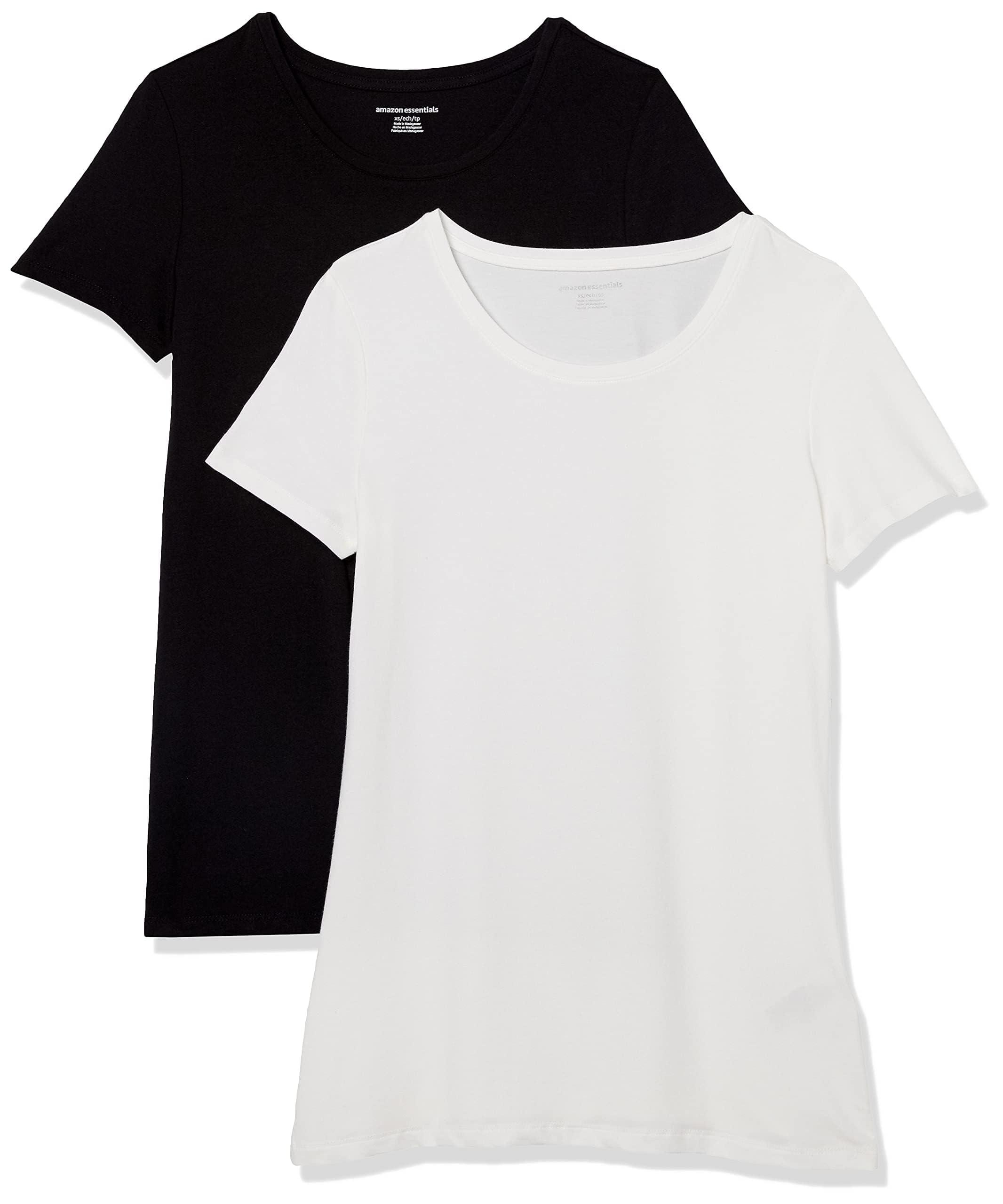 Amazon Essentials Women's Classic-Fit Short-Sleeve Crewneck T-Shirt, Multipacks