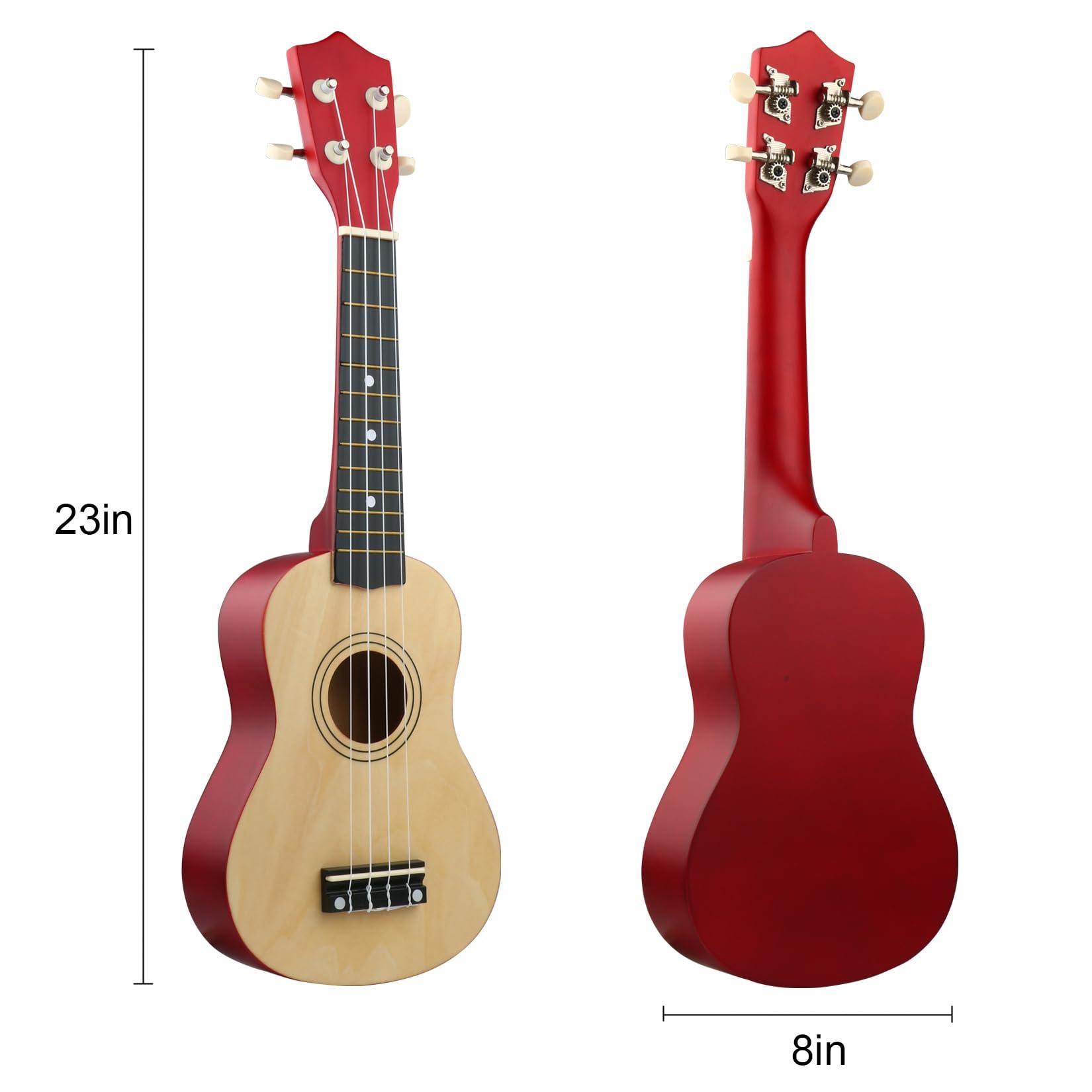 LXS Soprano Ukulele Kids Ukulele for Beginners - 23" Small Guitar Ukulele with Gig Bag, 1 Standby String and 2 Picks (Wood Color) - Image 2