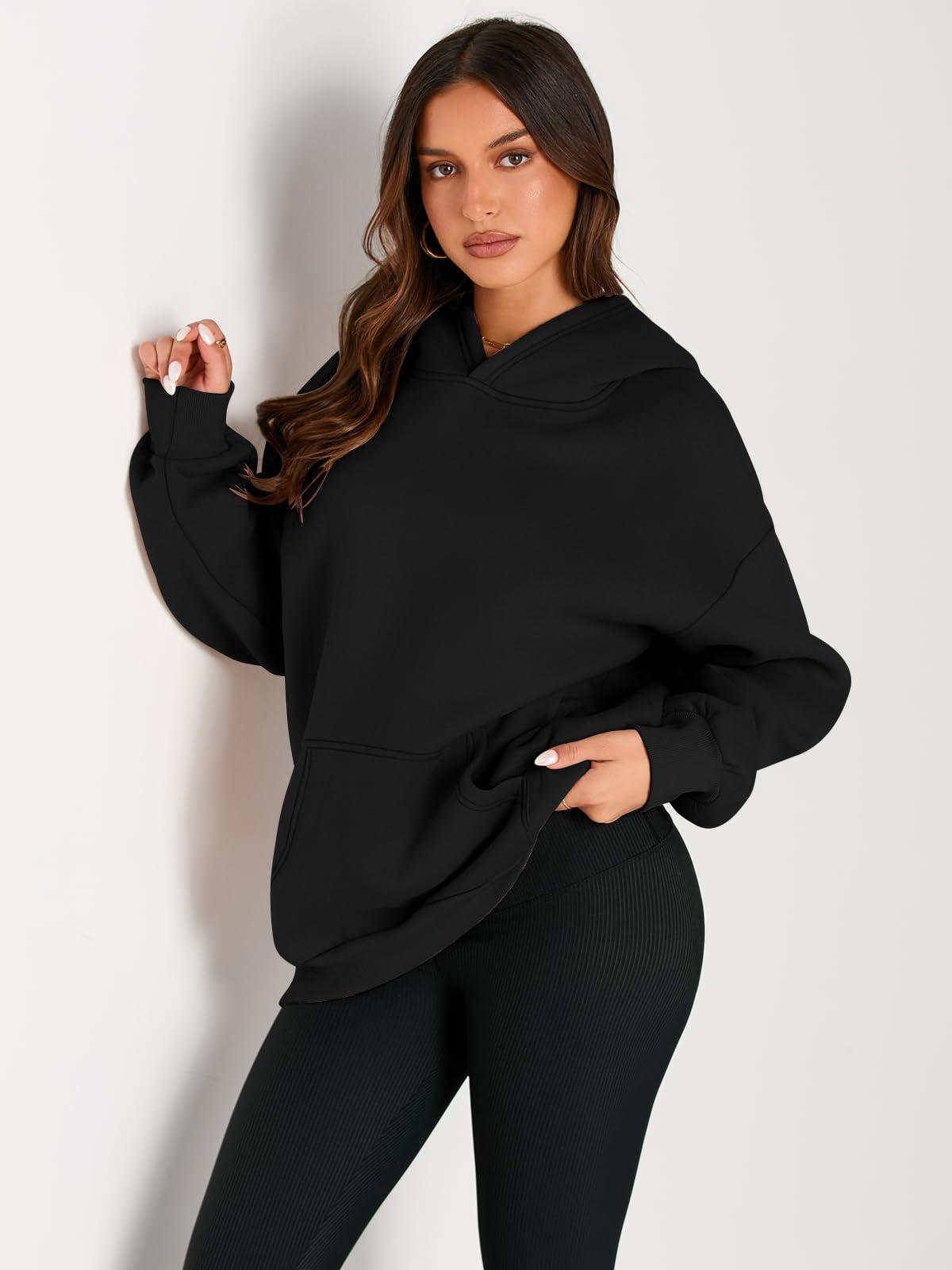 Trendy Queen Womens Oversized Hoodies Fleece Sweatshirts Sweaters Spring Outfits 2025 Pullover Fall Winter Clothes - Image 2