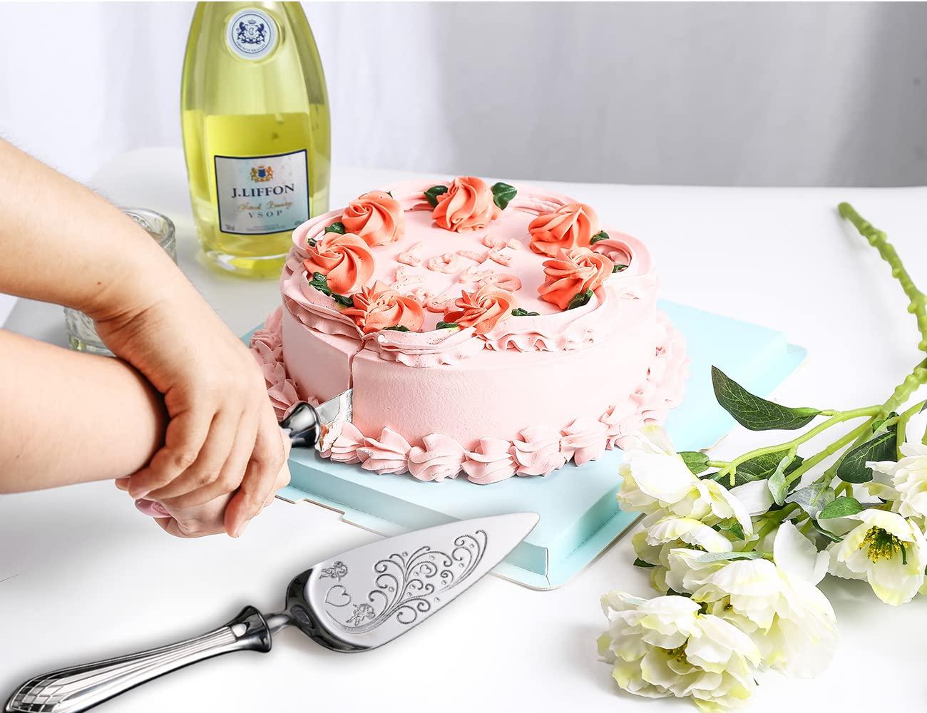 HISSF Cake Knife and Server Set,18/10 Stainless Steel Cake Cutting Set, Sweet Love Cake Serving Set Perfect For Wedding, Birthday,Home, Parties and Events - Image 6