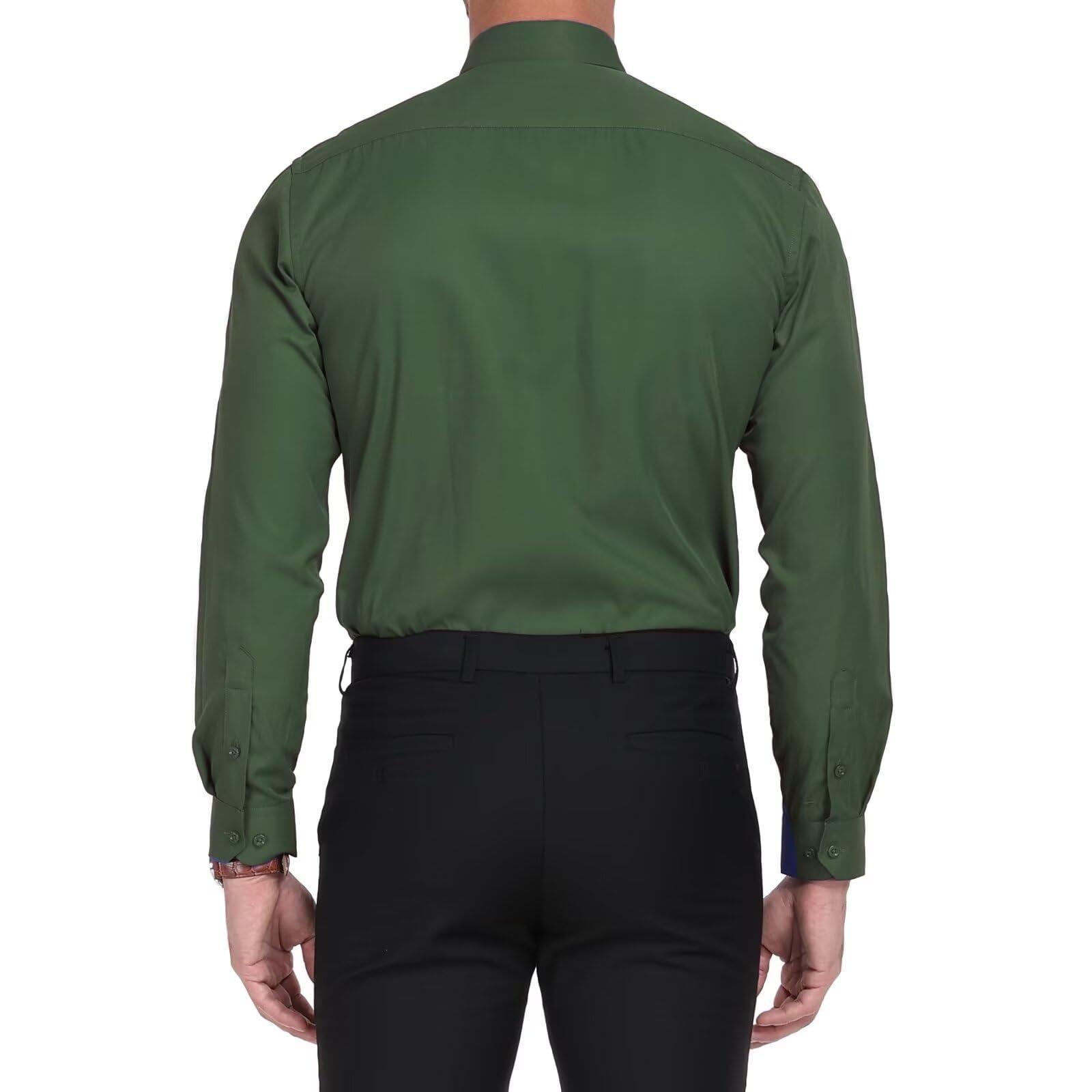 Mens Dress Shirts Classic Solid Long Sleeve Formal Shirt for Men Business Casual Button Down Shirts - Image 2