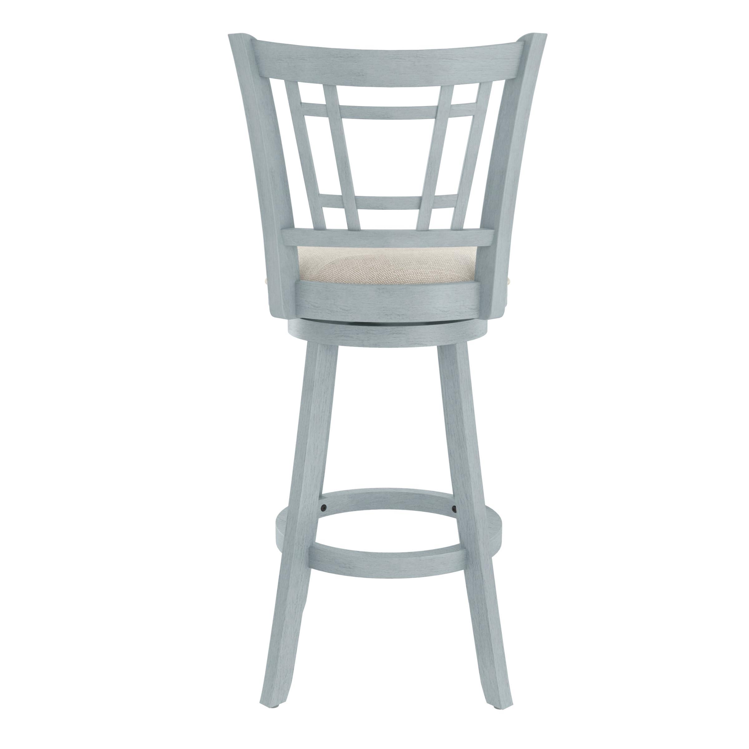 Hillsdale Fairfox 30.5" Wood Swivel Bar Height Stool, Blue Wire Brush - Image 13