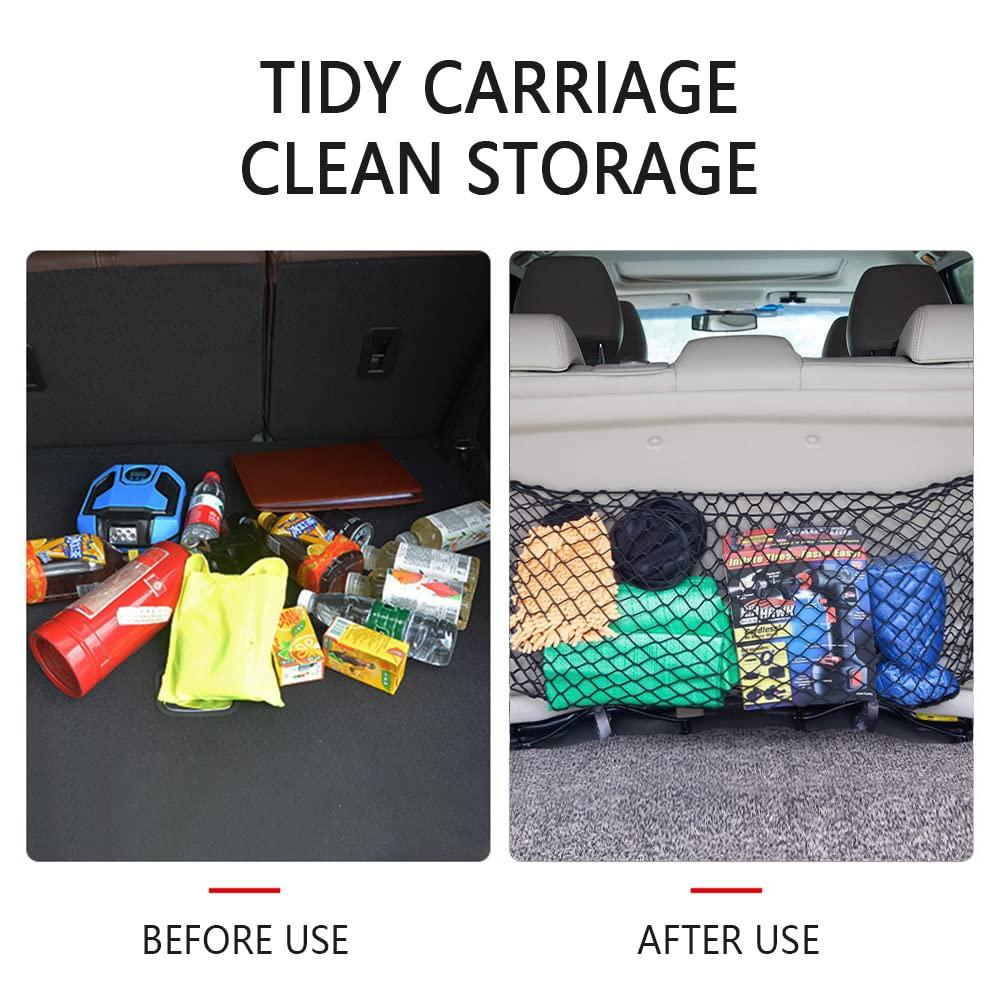 Car Rear Cargo Net with Good Elasticity&Tensile Strength Trunk Net Organizer for SUV Truck,Ideal Car Net Keeps Overlanding Accessories (L 43.3''x15.74'') - Image 3