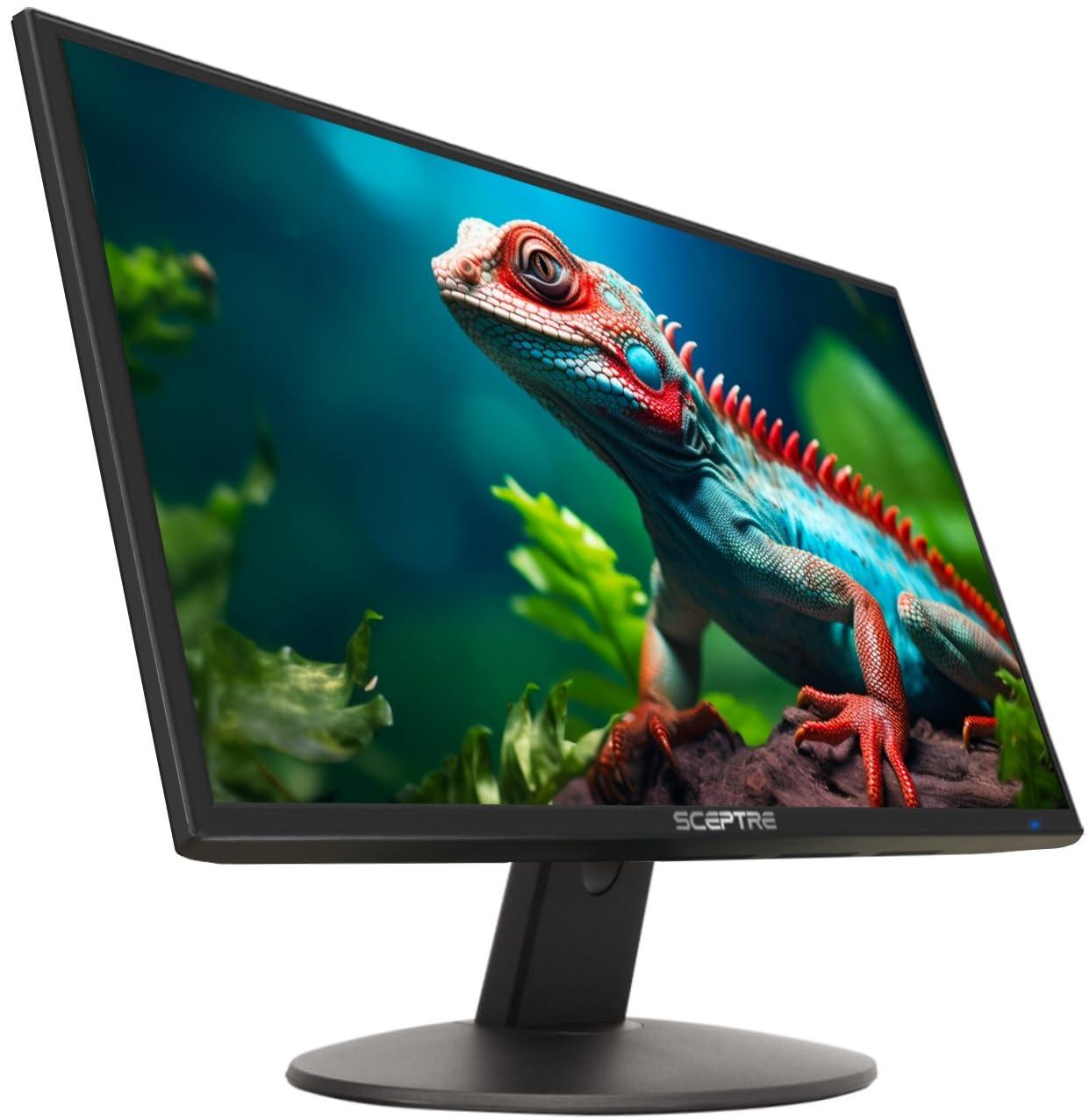 Sceptre 20" LED Monitor 1600x900 75Hz, Wide Viewing Angle 170° (Horizontal), 160° (Vertical), 2x HDMI, VGA, Built-in Speakers, Machine Black, Ultra Thin - Image 8